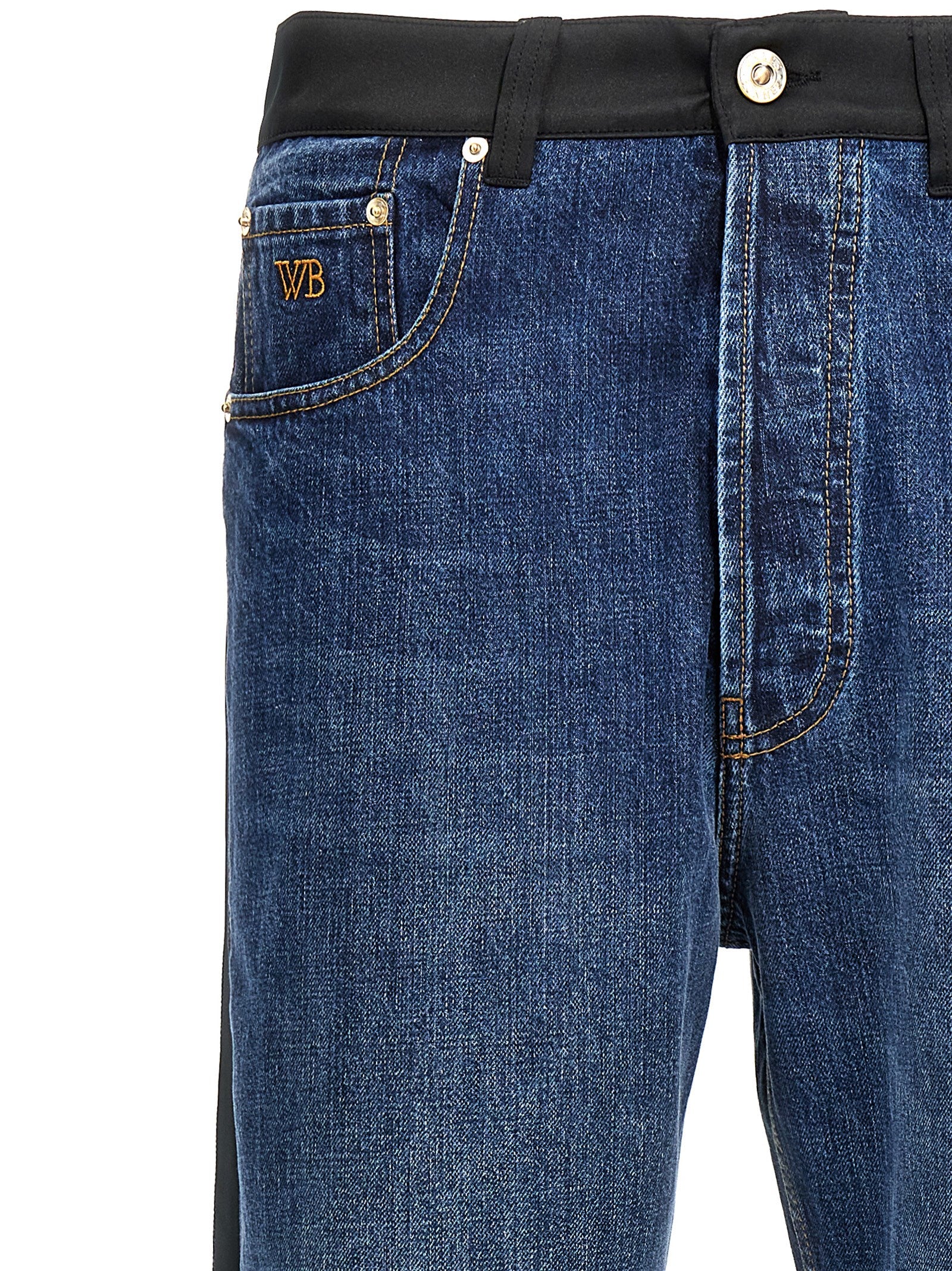 WALES BONNER Blue Cotton Straight-Leg Men's Jeans