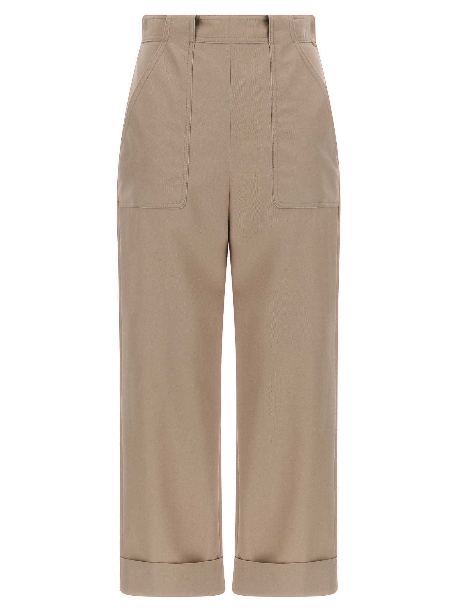 Max Mara Beige Cotton Casual Women's Pants