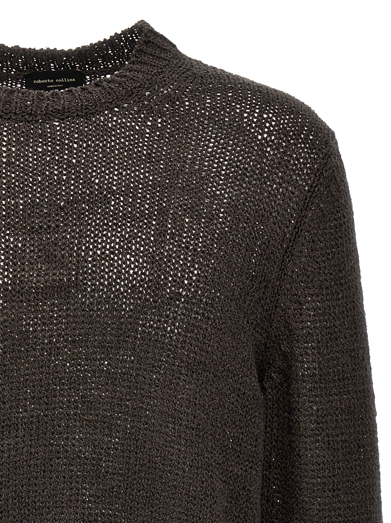Roberto Collina Brown Linen Men's Cardigan