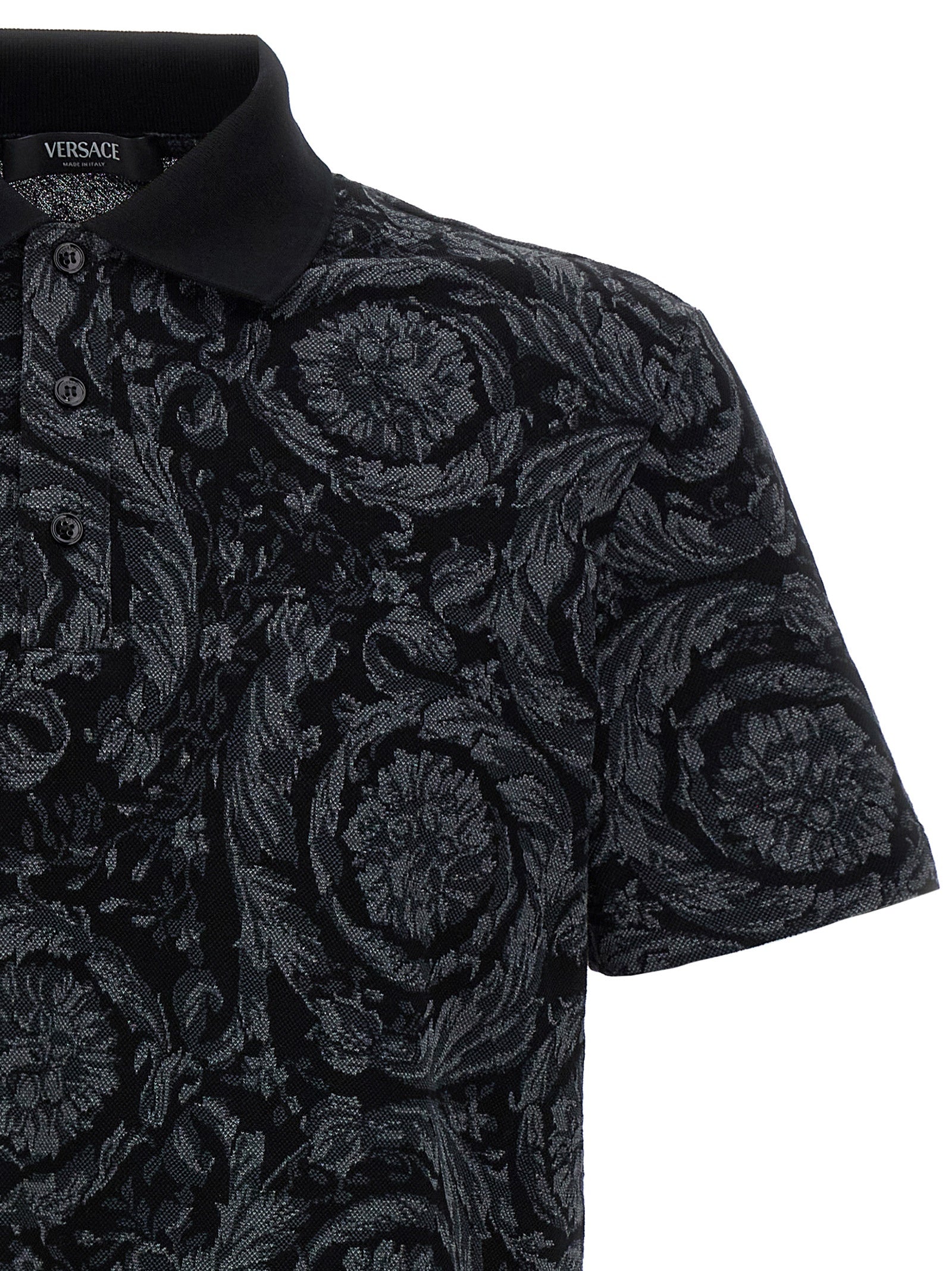 Versace Gray Cotton Polo Men's Shirt