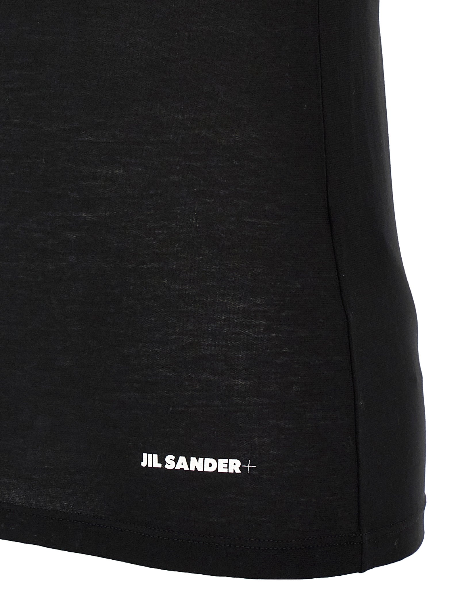 Jil Sander Black Cotton Sleeveles Women's T-Shirt