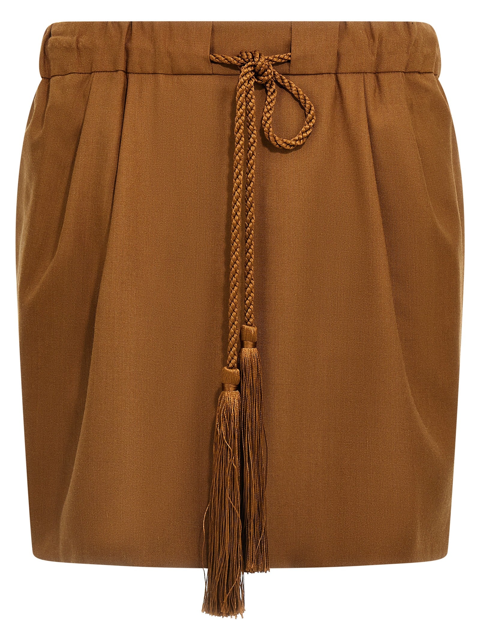 Max Mara Brown Virgin Wool Long Women's Skirt