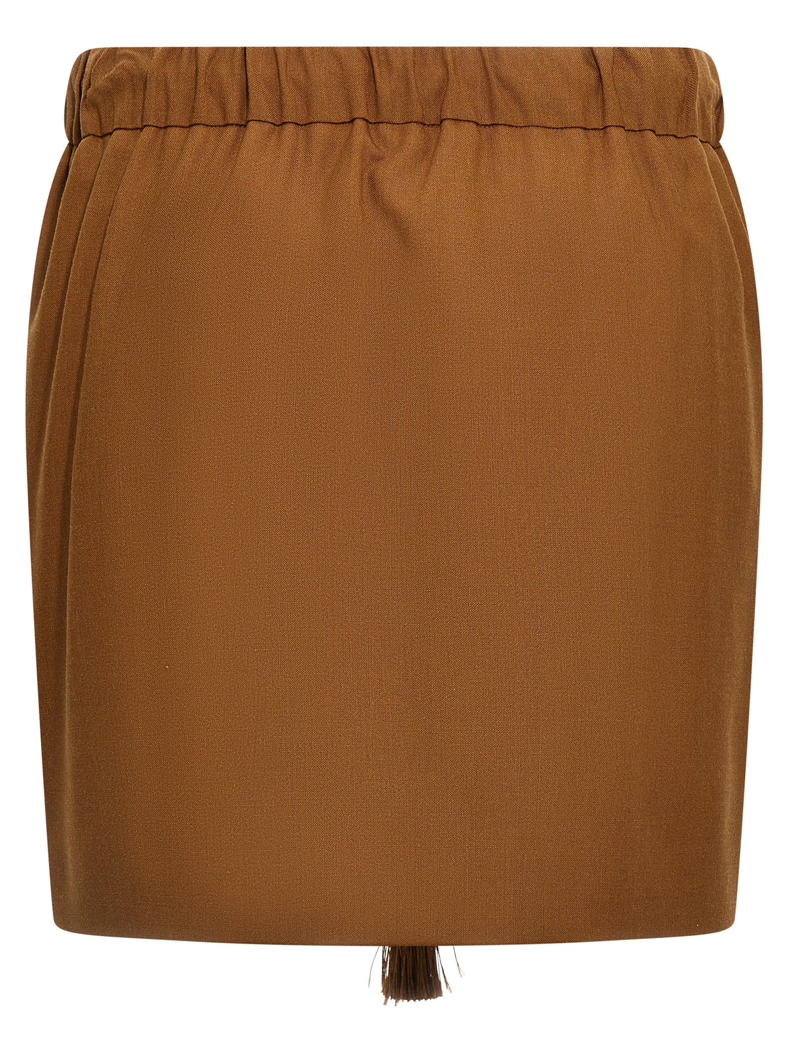 Max Mara Brown Virgin Wool Long Women's Skirt