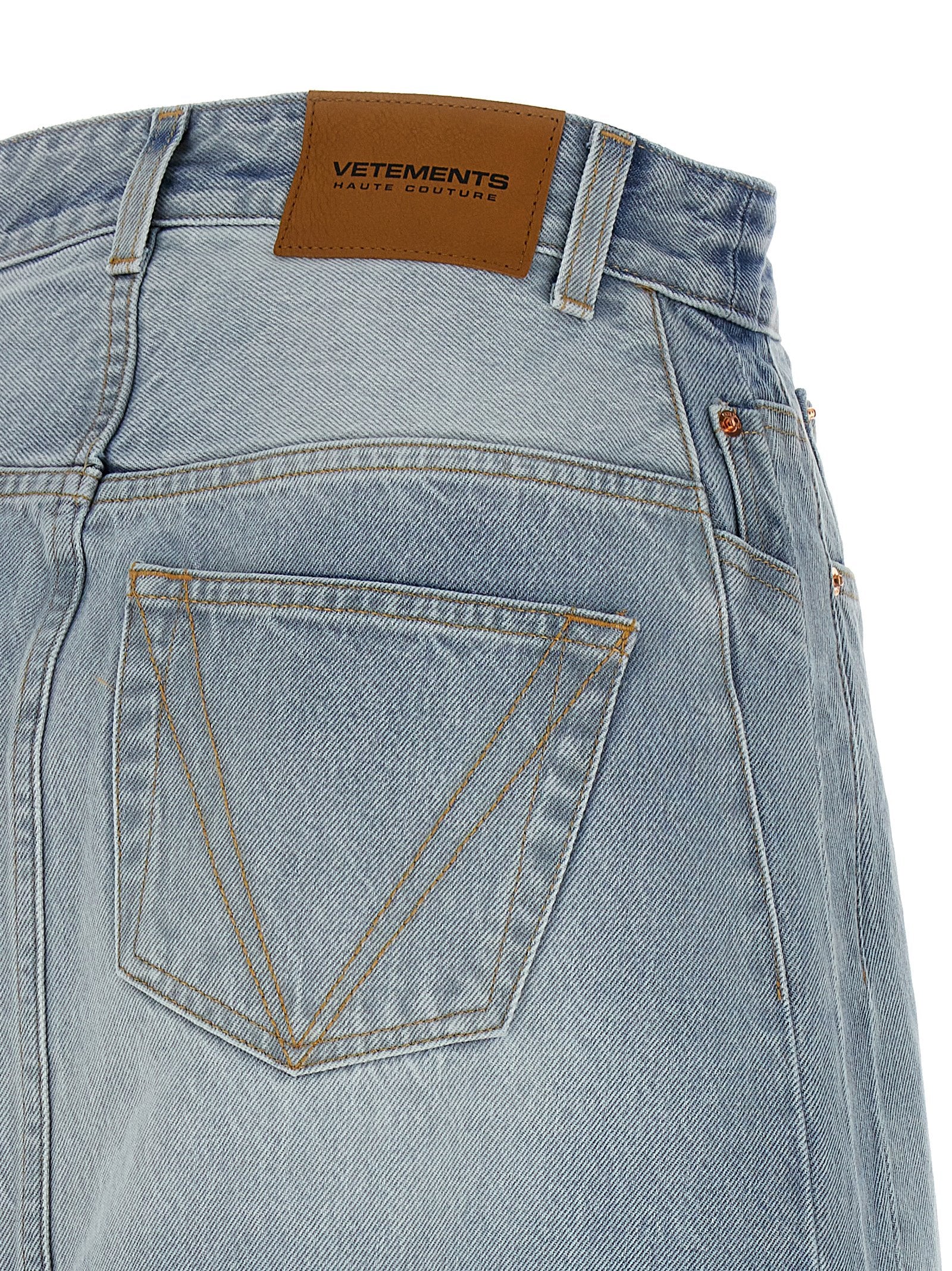 Vetements Blue Cotton Mini Women's Skirt