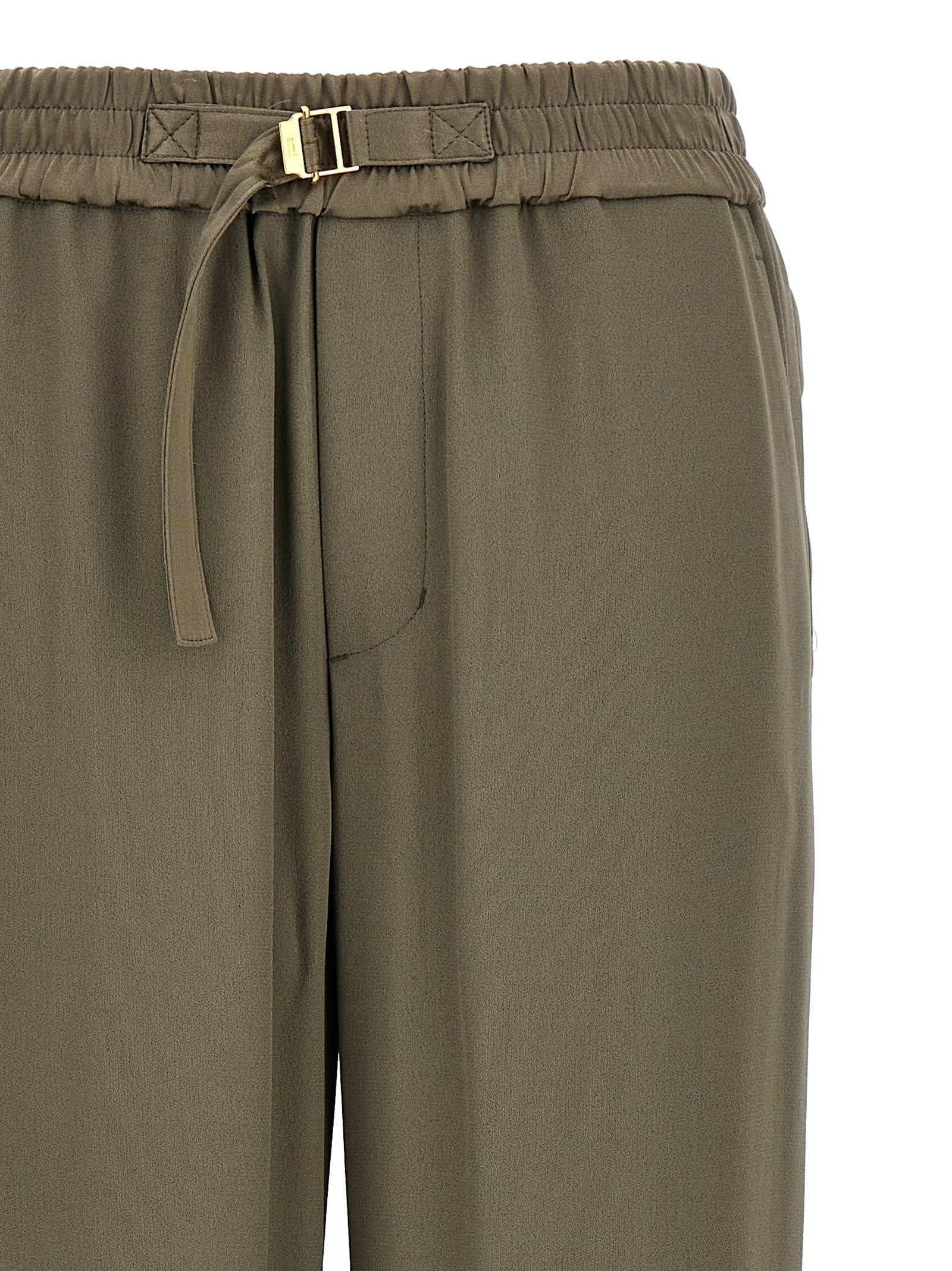 Ami Paris Beige Acetate Casual Women's Pants