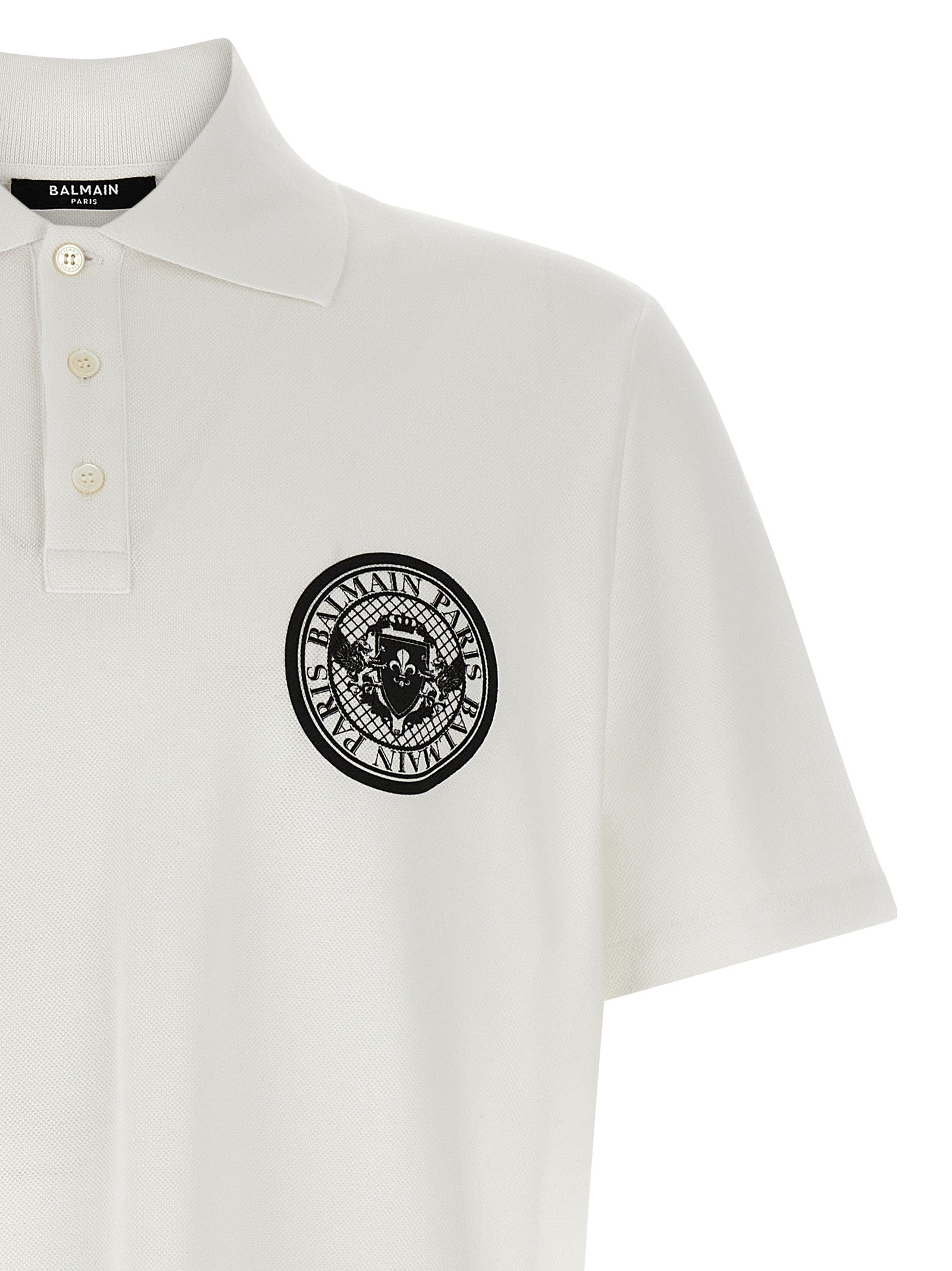 Balmain Bicolor Cotton Polo Men's Shirt