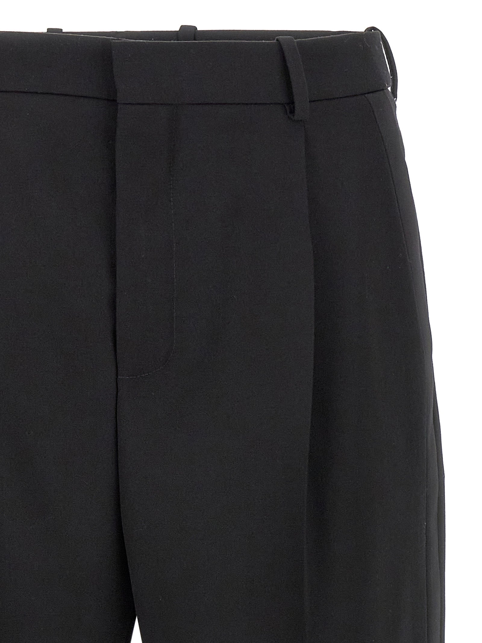 Saint Laurent Black Wool Dress Men's Pants