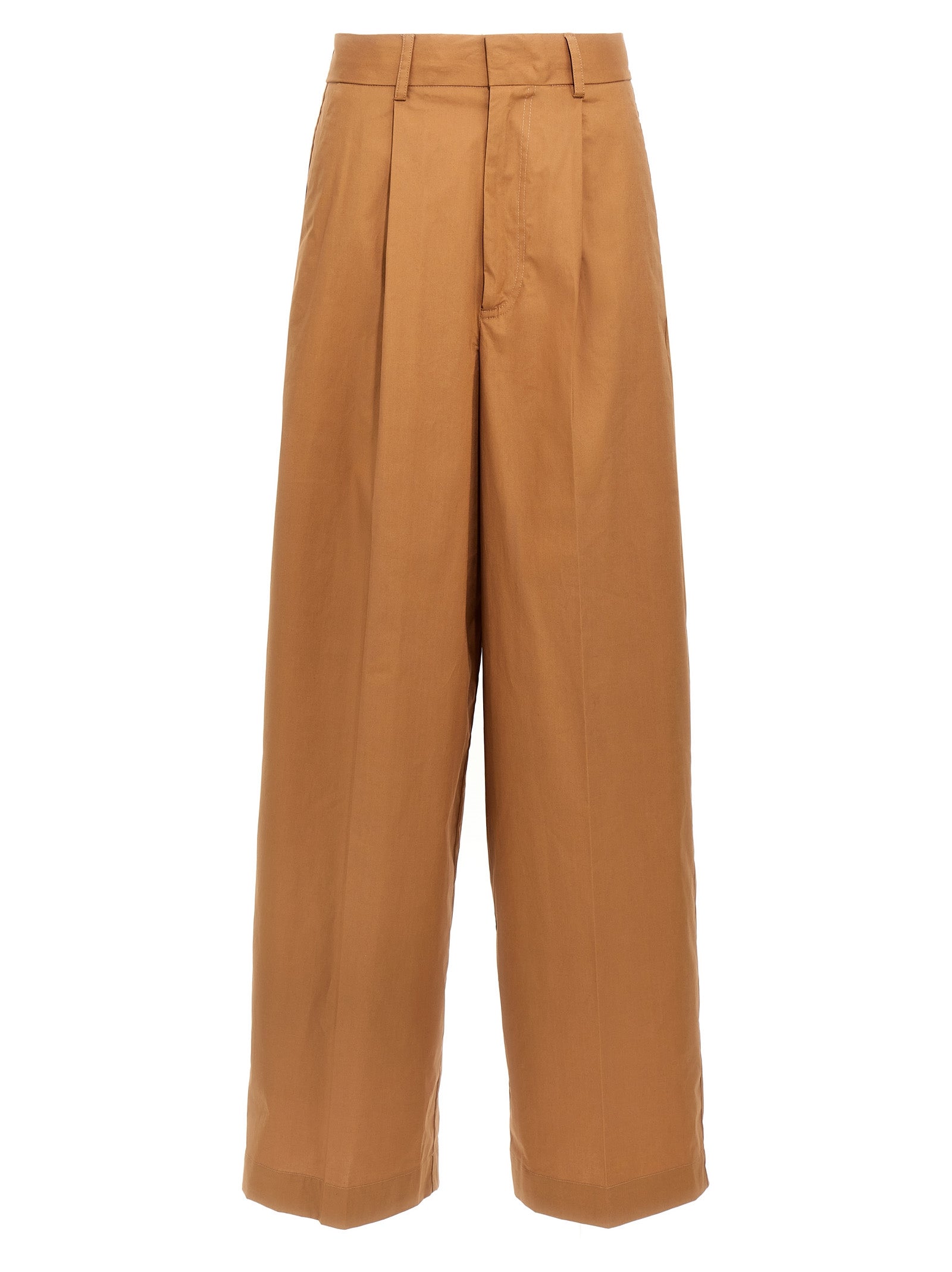 NUDE Brown Cotton Casual Women's Pants