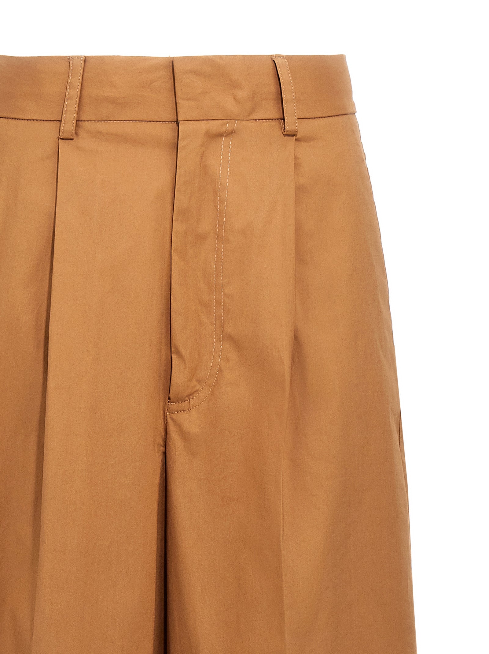 NUDE Brown Cotton Casual Women's Pants