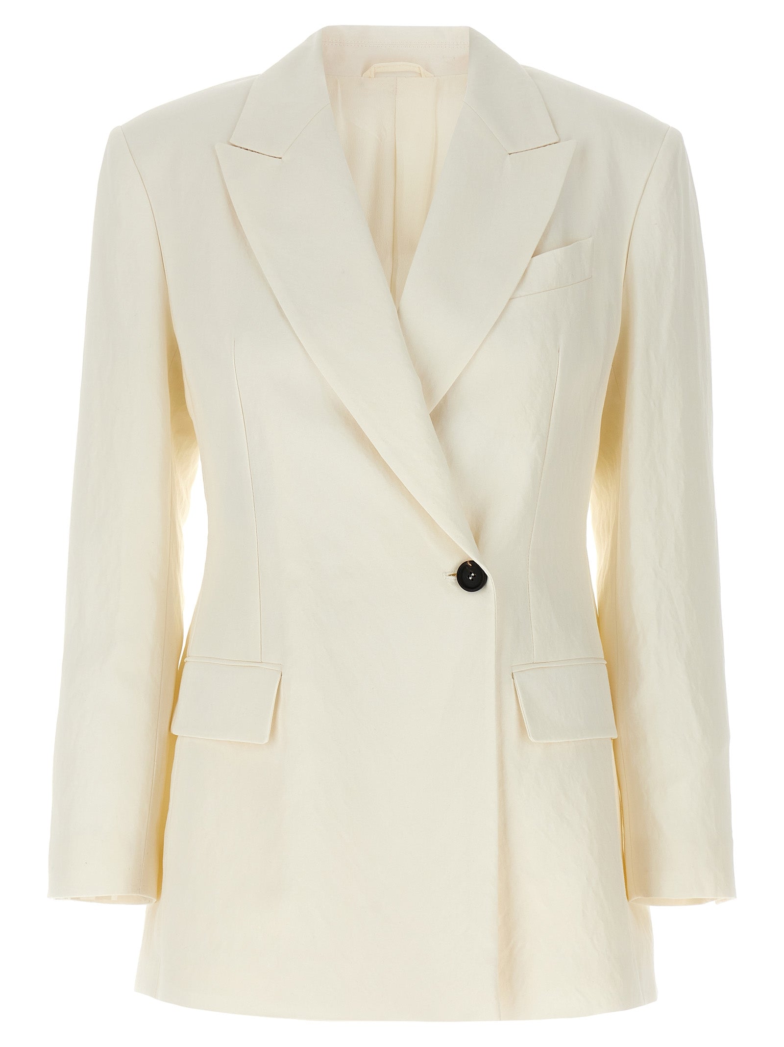 Brunello Cucinelli White Straw Women's Blazer