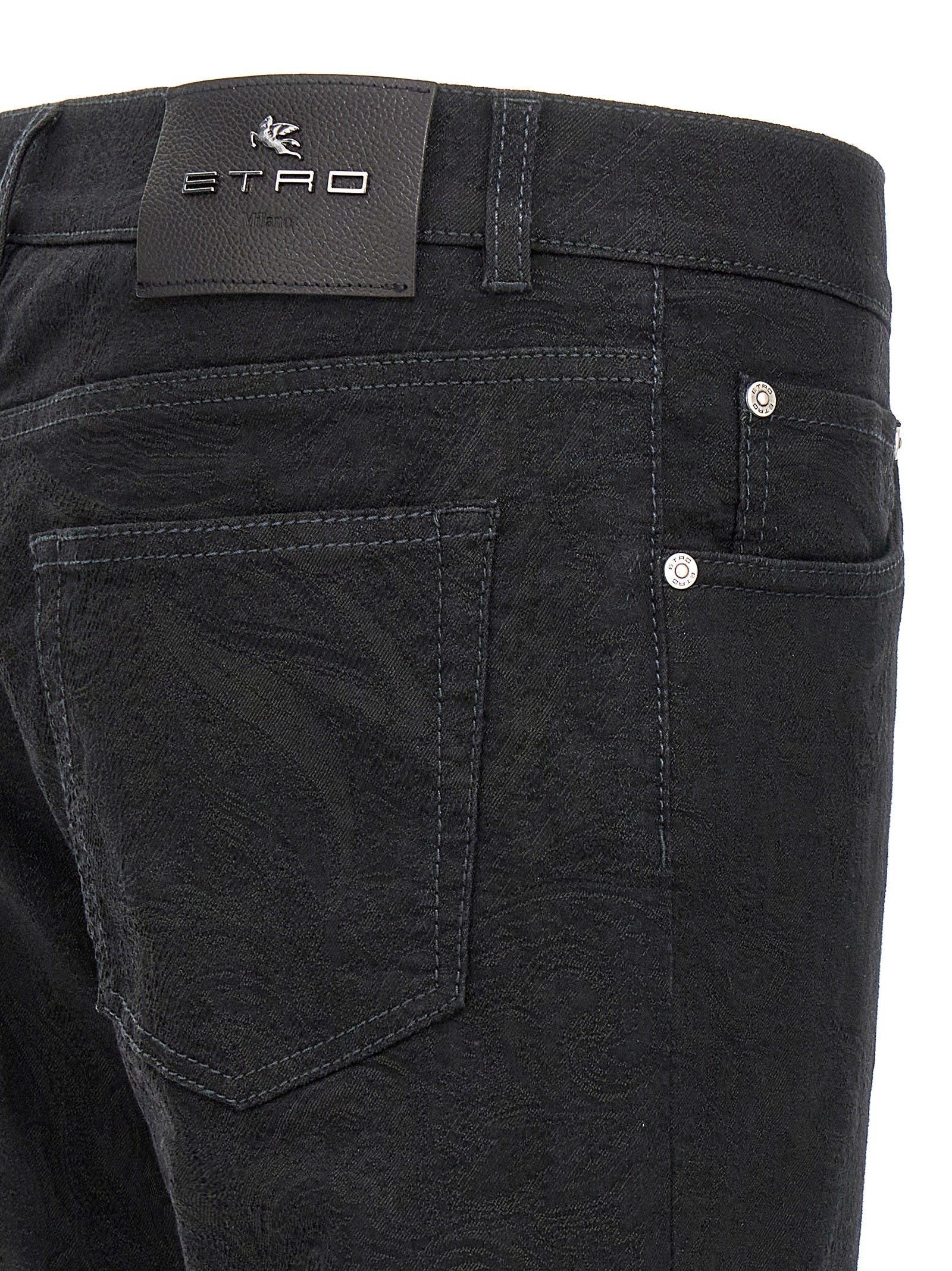 Etro Black Cotton Jeans Men's Denim