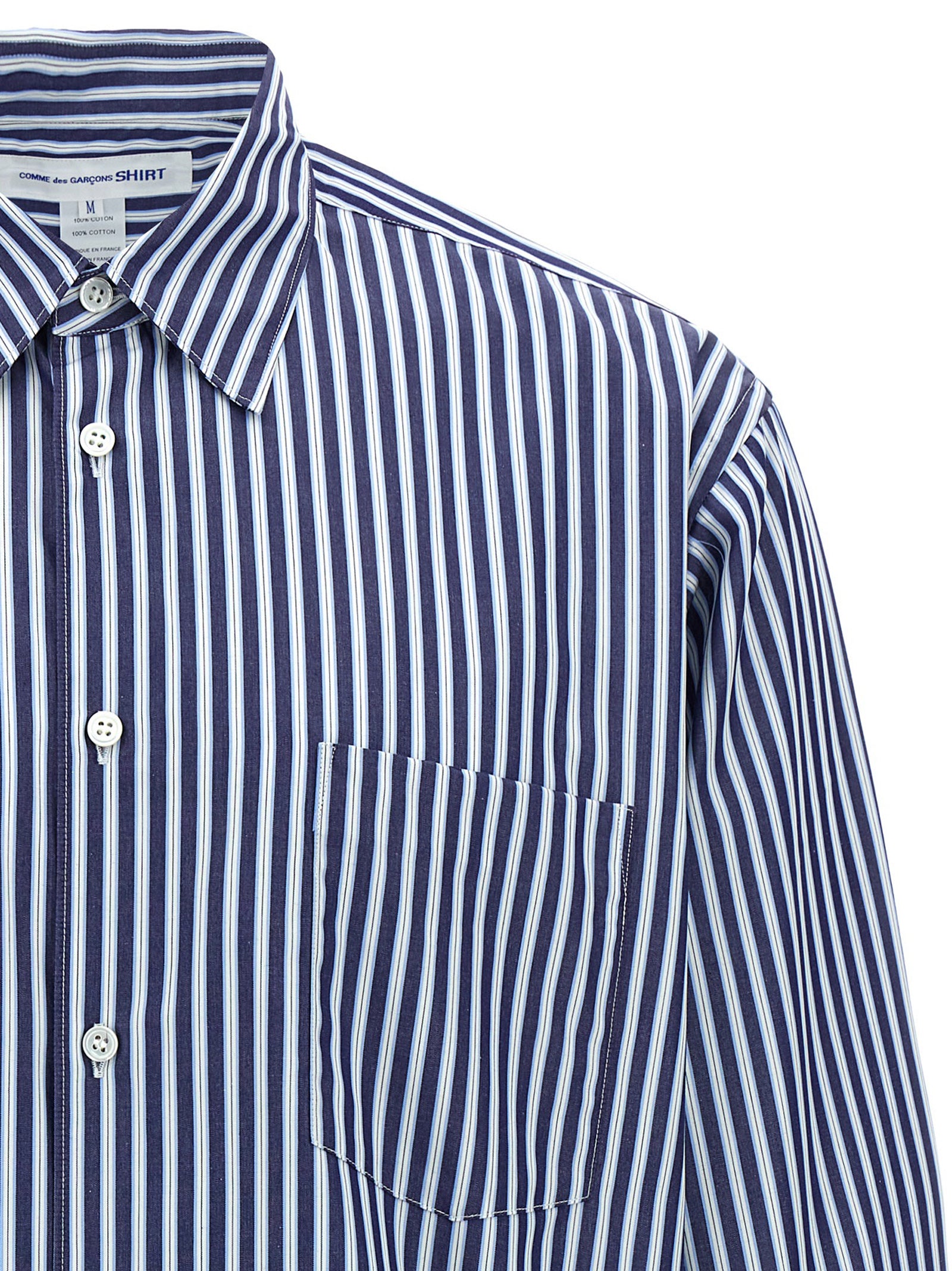 Comme Des Garçons Blue Cotton Men's Blouse
