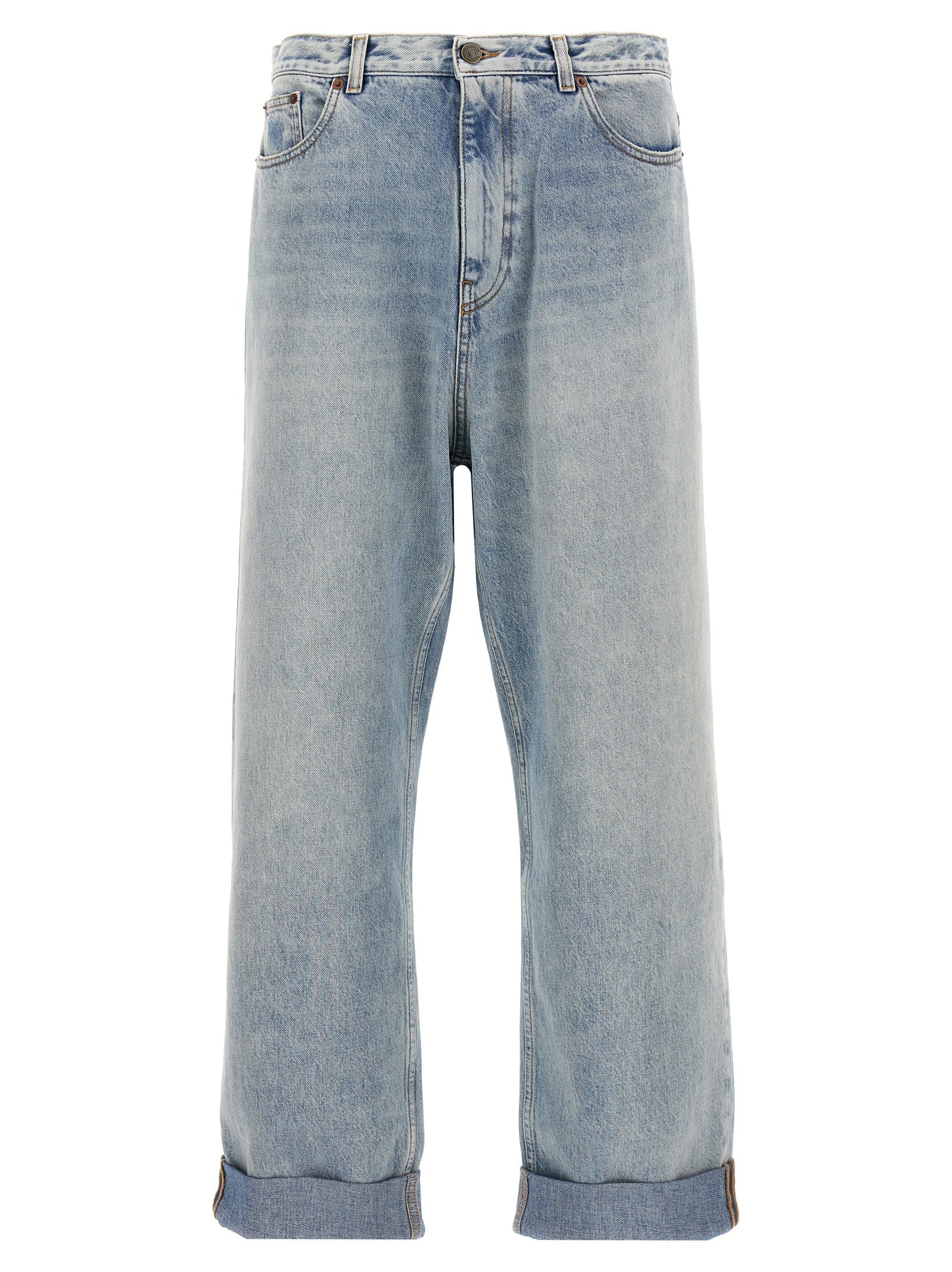 Valentino Garavani Blue Cotton Straight-Leg Men's Jeans