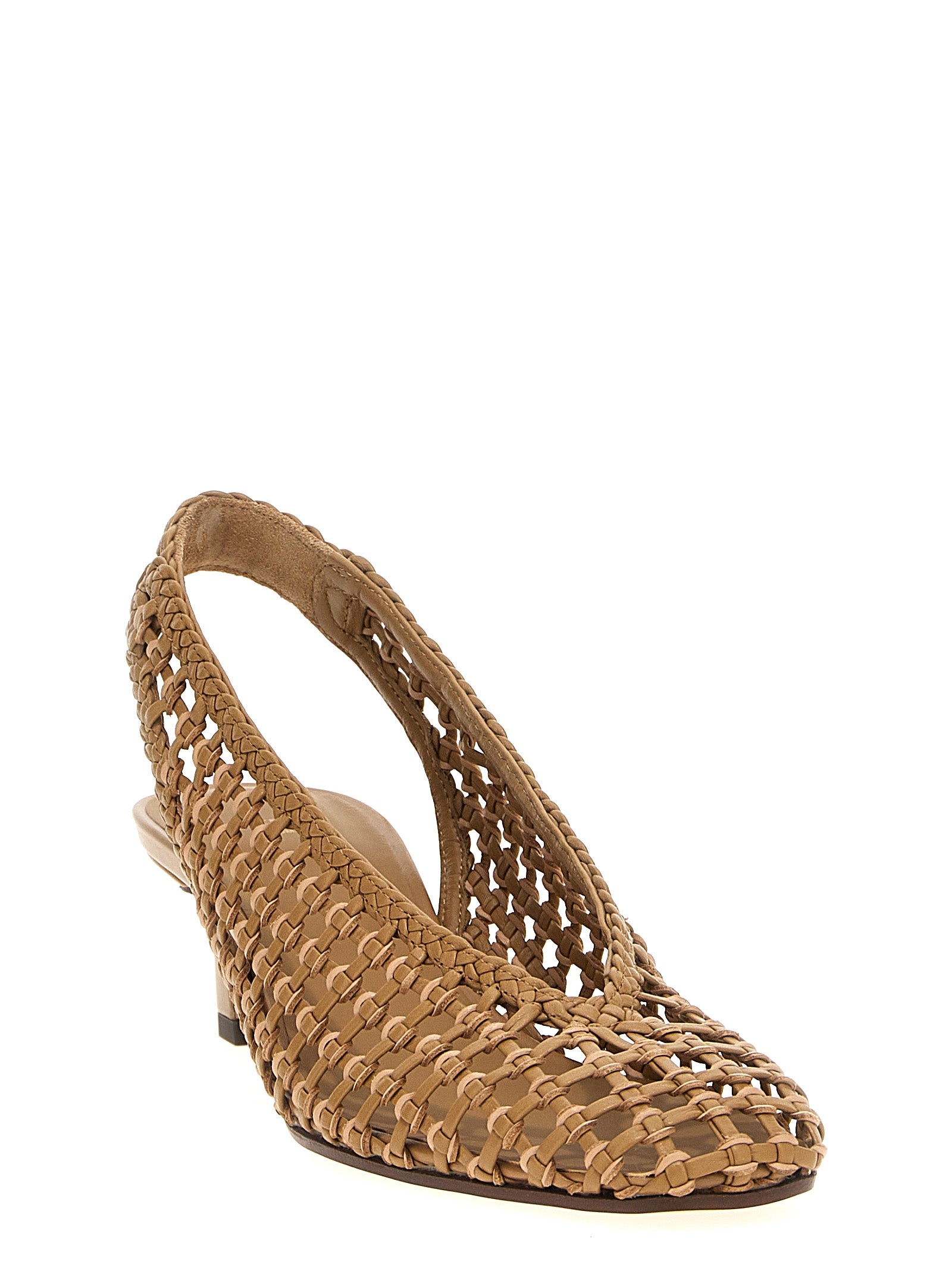 Fendi Brown Calfskin Mid Heel Women's Pumps