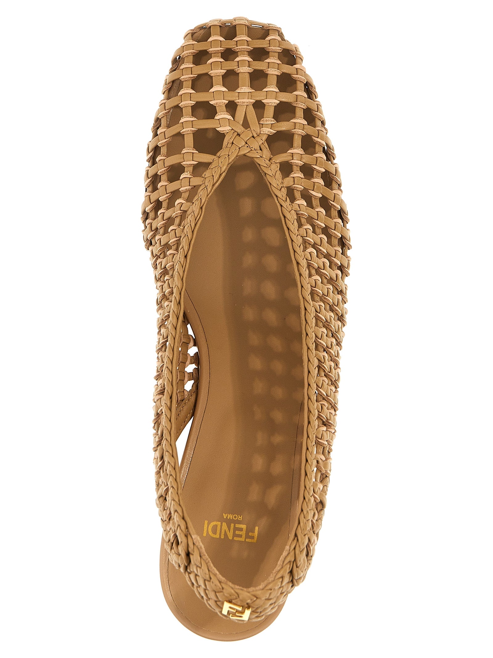 Fendi Brown Calfskin Mid Heel Women's Pumps