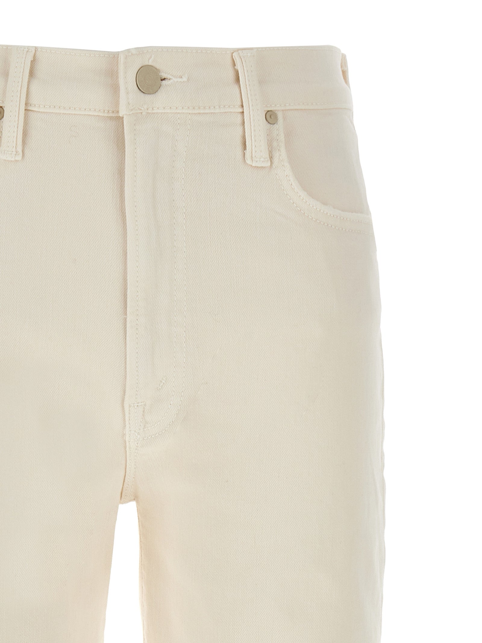 Mother Denim White Cotton High-Waisted Women's Jean