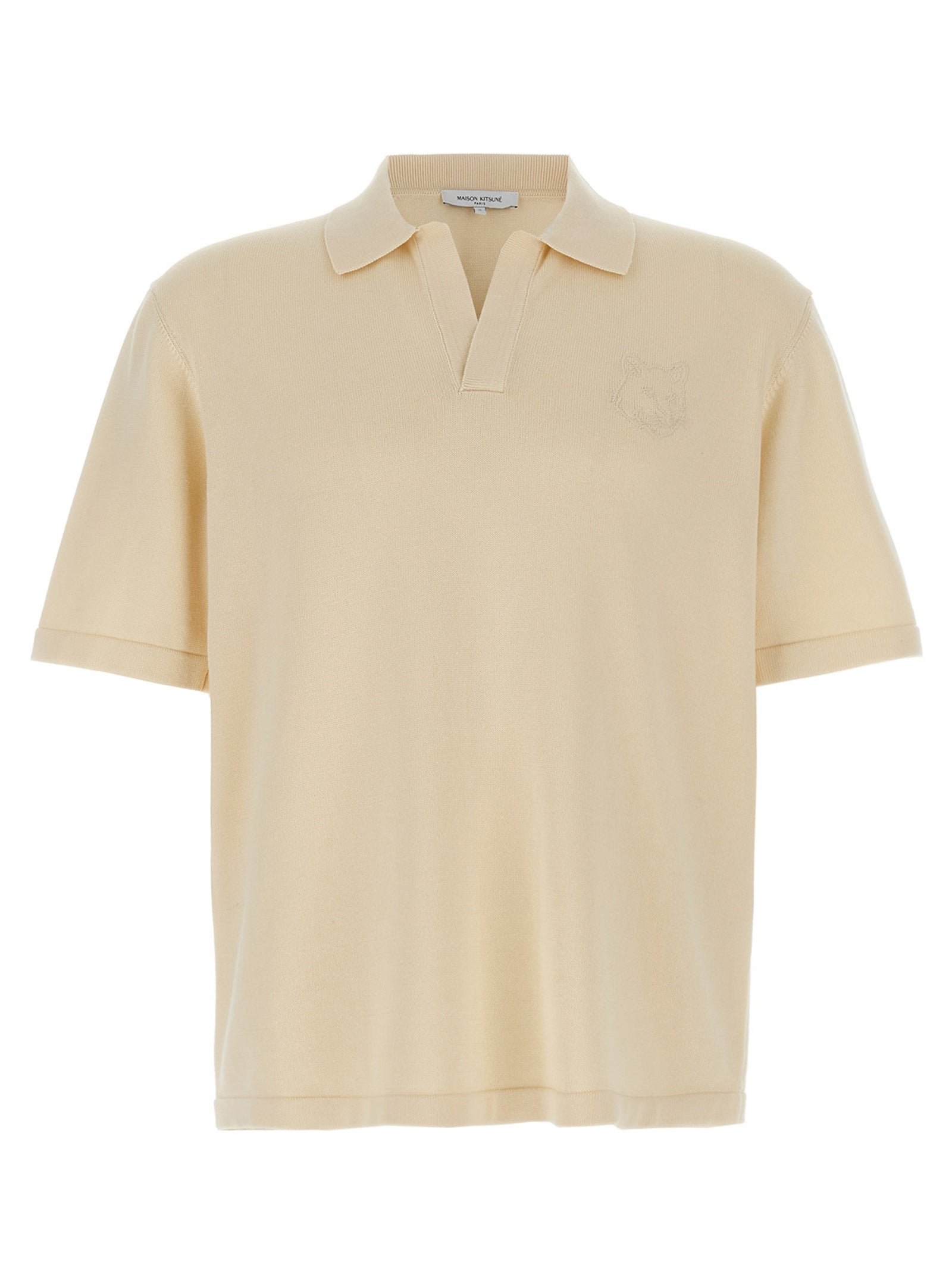 Maison Kitsuné Beige Cotton Polo Men's Shirt