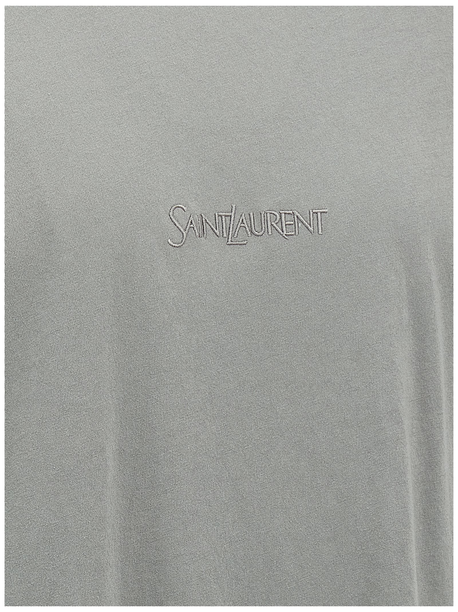 Saint Laurent Gray Cotton Men's T-Shirt