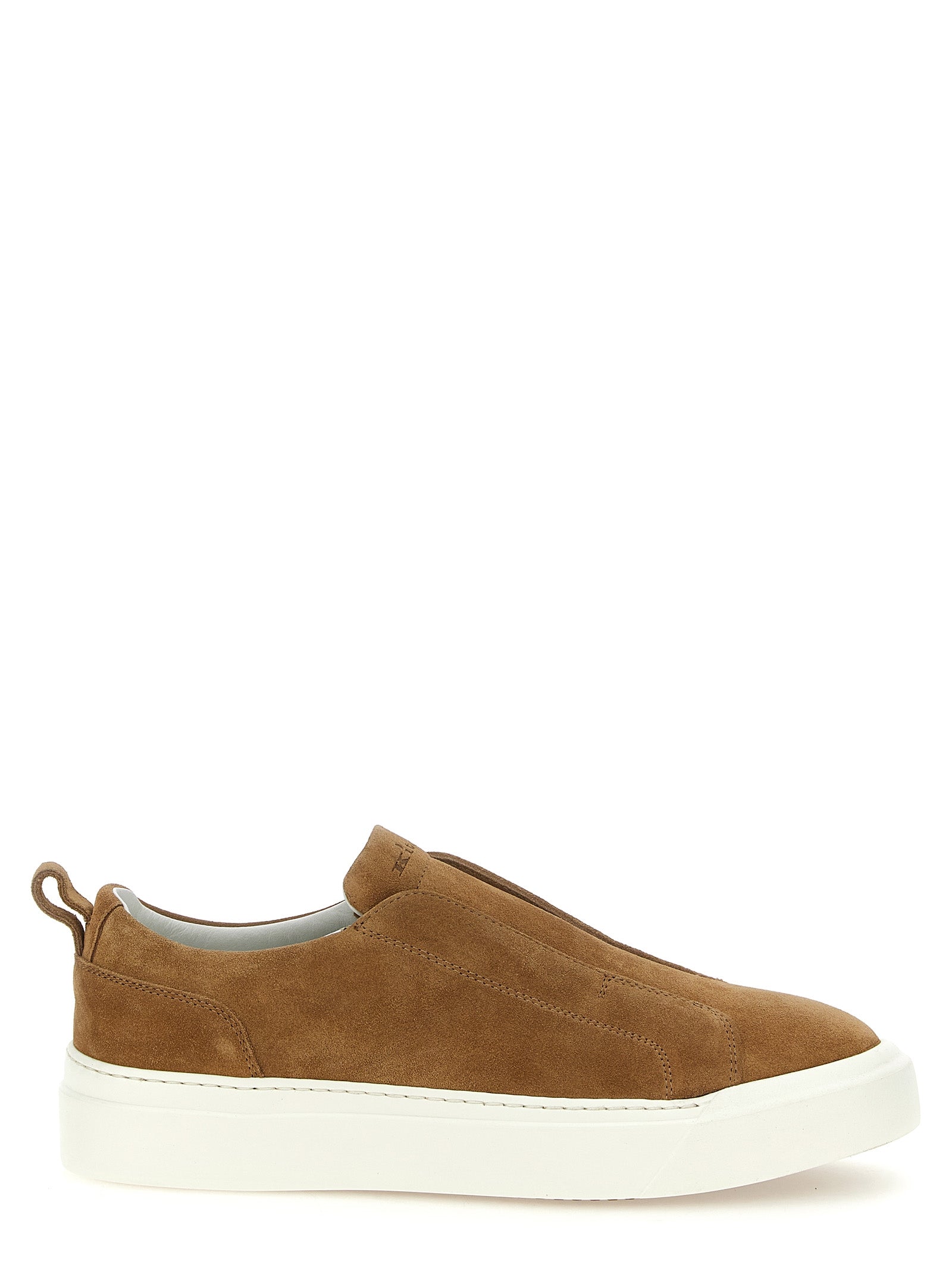 Kiton Brown Calfskin Low Top Men's Sneakers