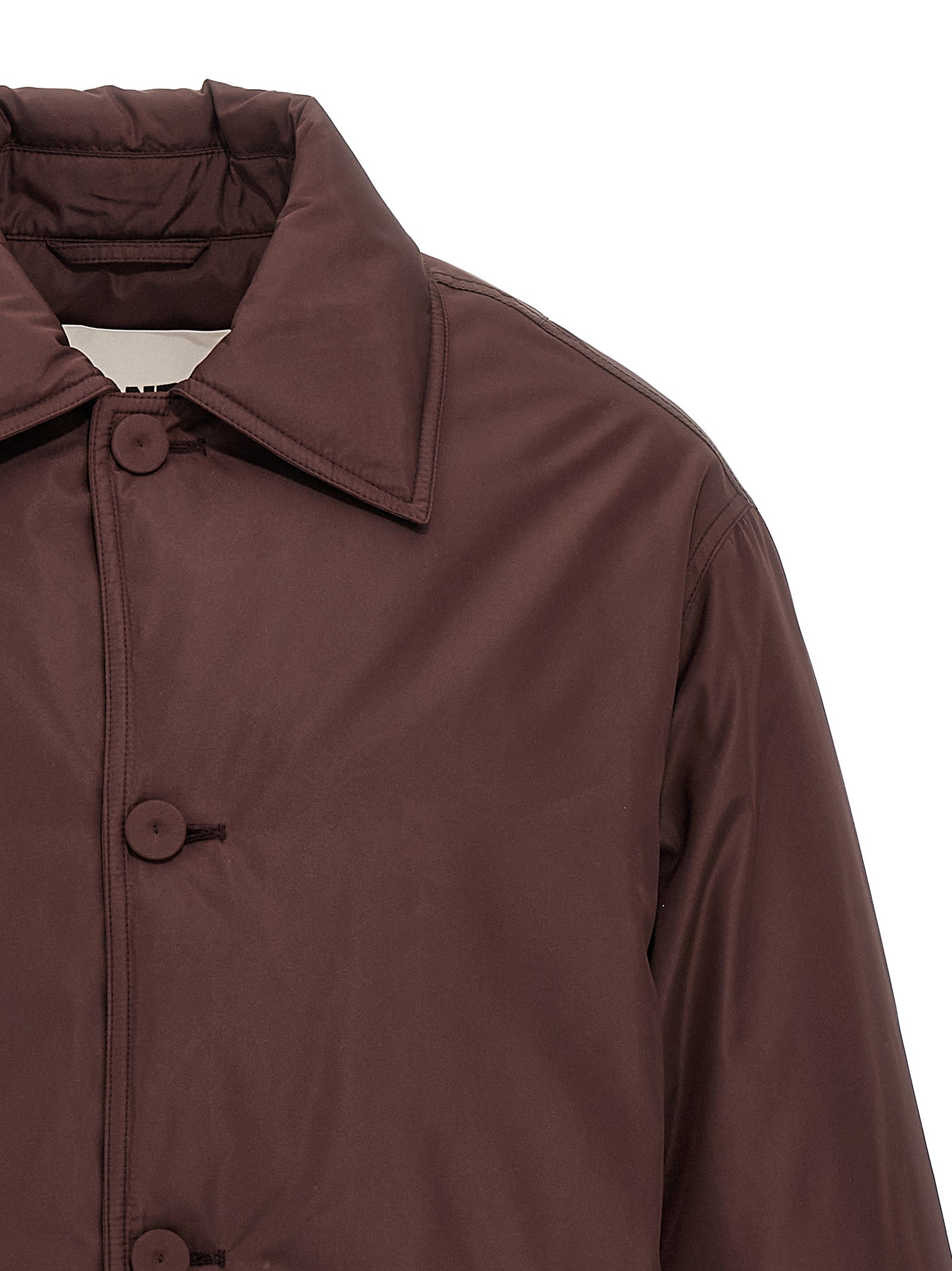 Jil Sander Brown Polyester Full-Length Men's Jacket