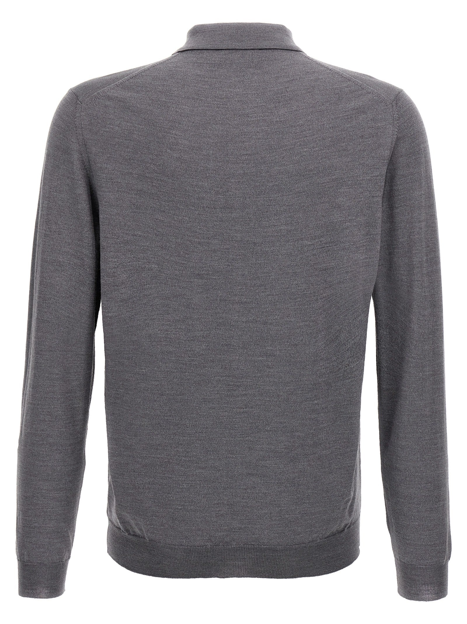 ZANONE Gray Virgin Wool Polo Men's Shirt