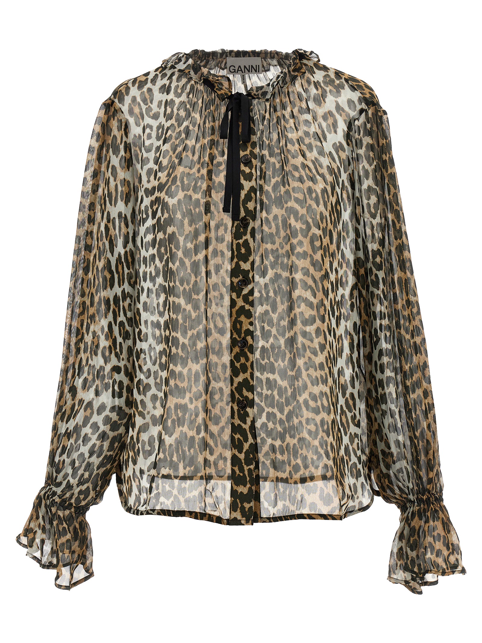 Ganni Brown Viscose Women's Blouse