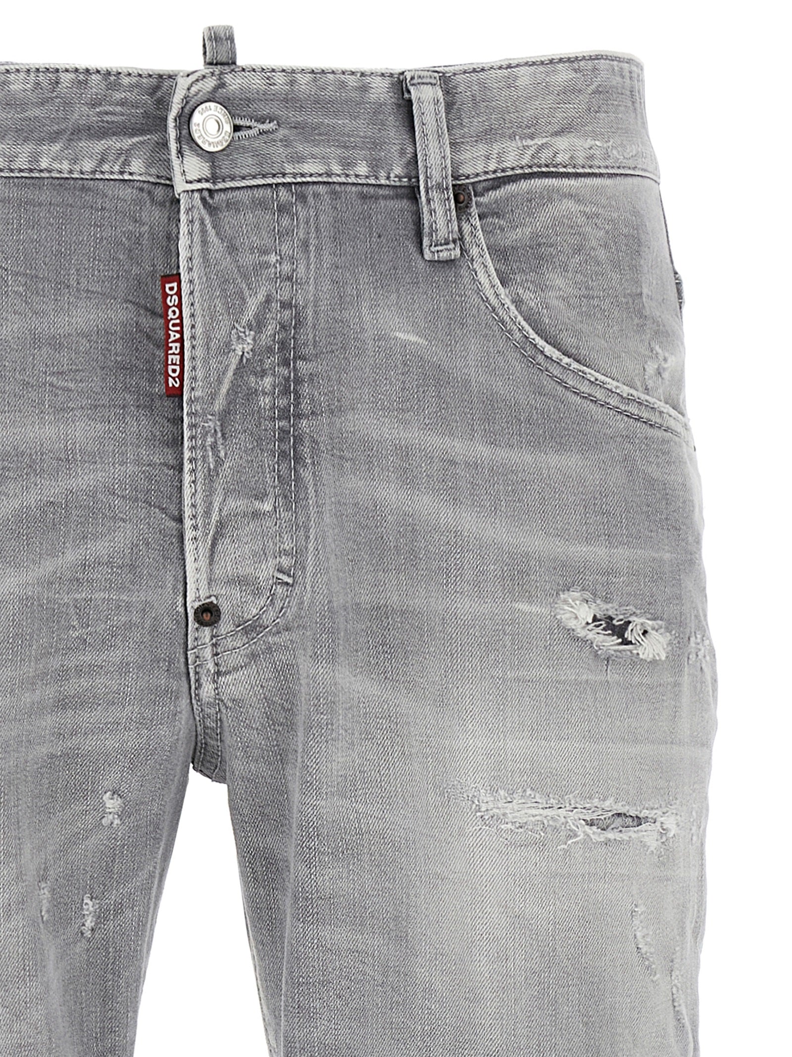 Dsquared² Gray Cotton Relaxed Fit Men's Jeans