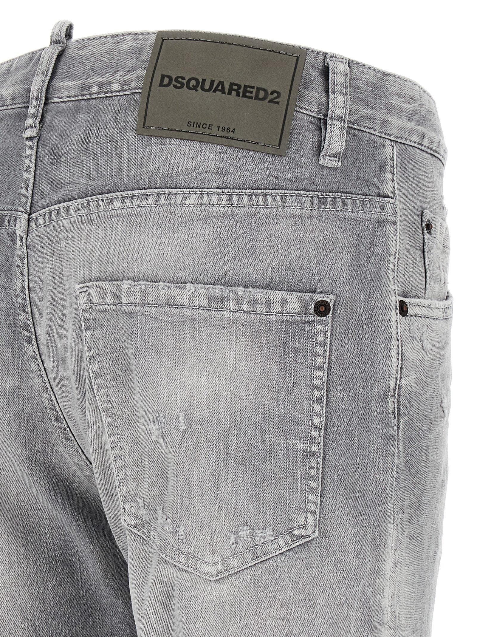 Dsquared² Gray Cotton Relaxed Fit Men's Jeans