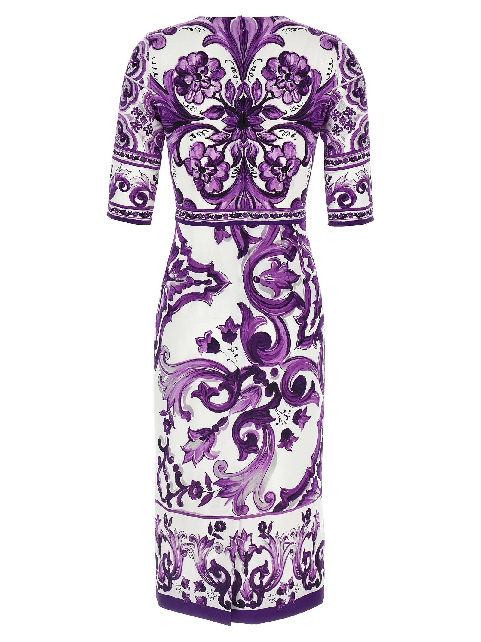 Dolce & Gabbana Purple Silk Midi Women's Dress
