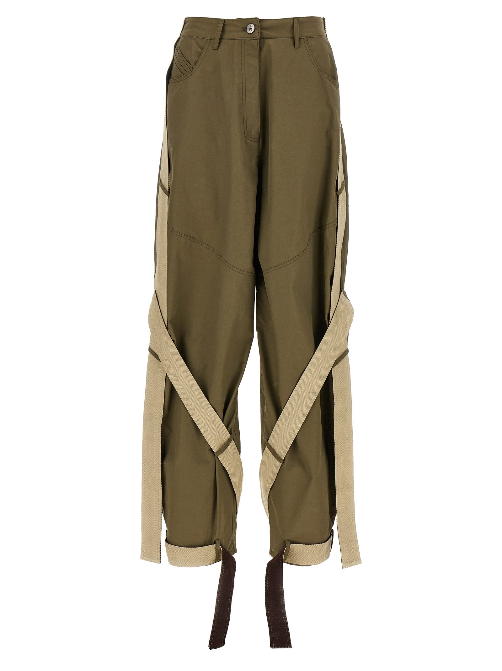 The Attico Bicolor Cotton Cargo Women's Pants