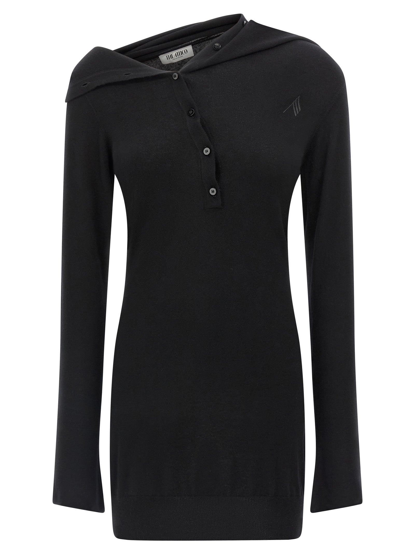 The Attico Black Virgin Wool Short Women's Dress