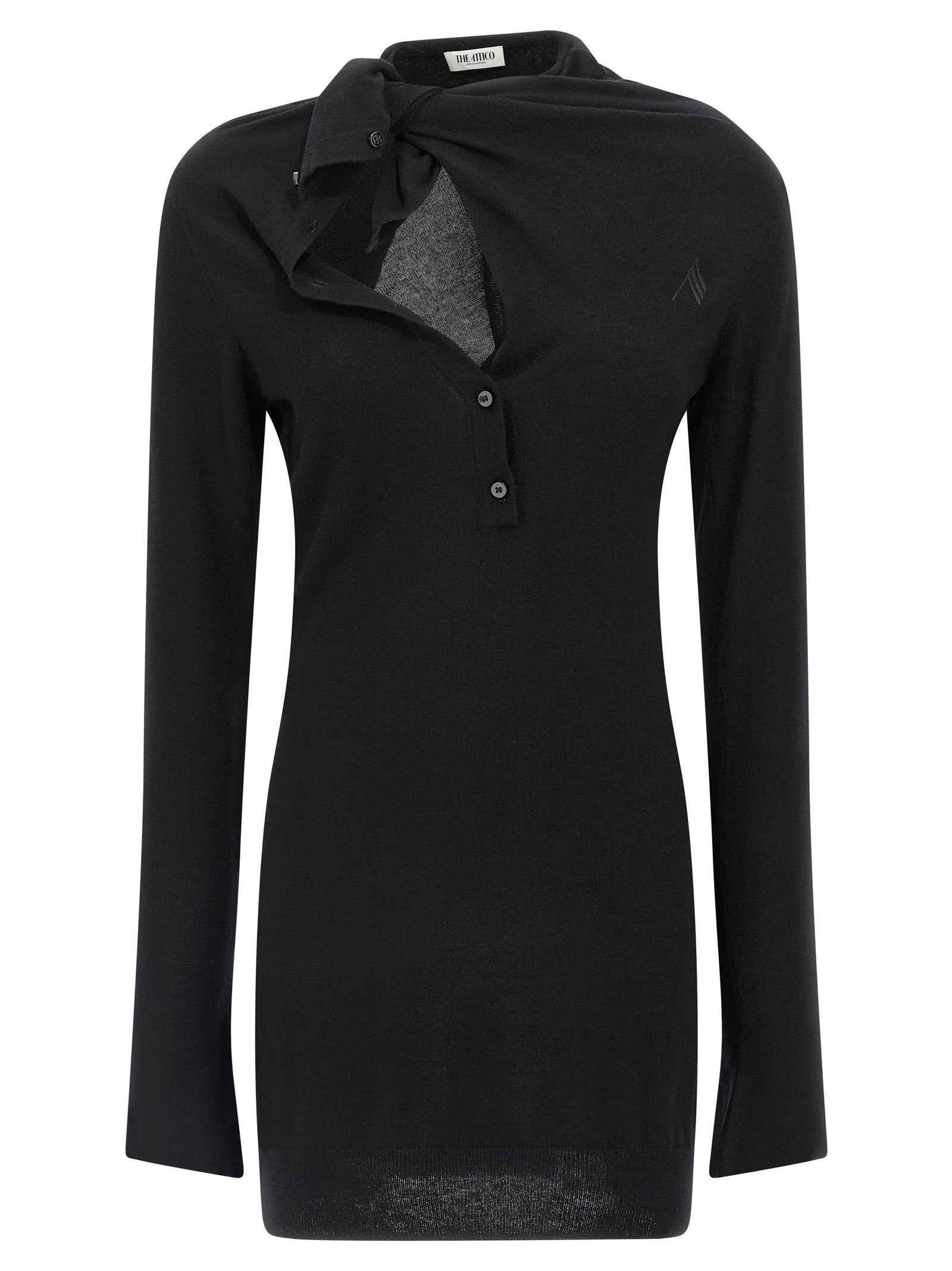 The Attico Black Virgin Wool Short Women's Dress