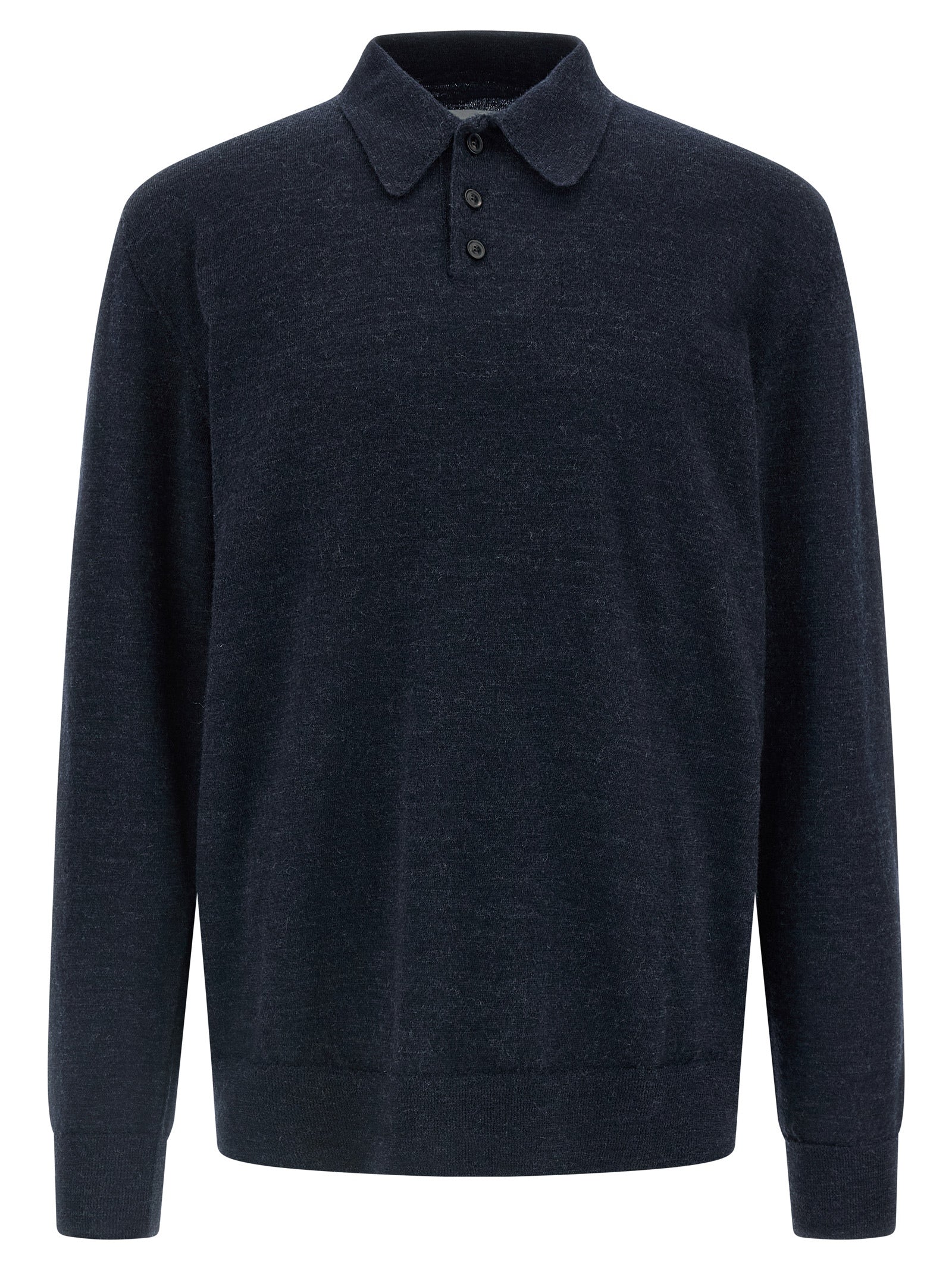 Maison Margiela Blue Wool Polo Men's Shirt