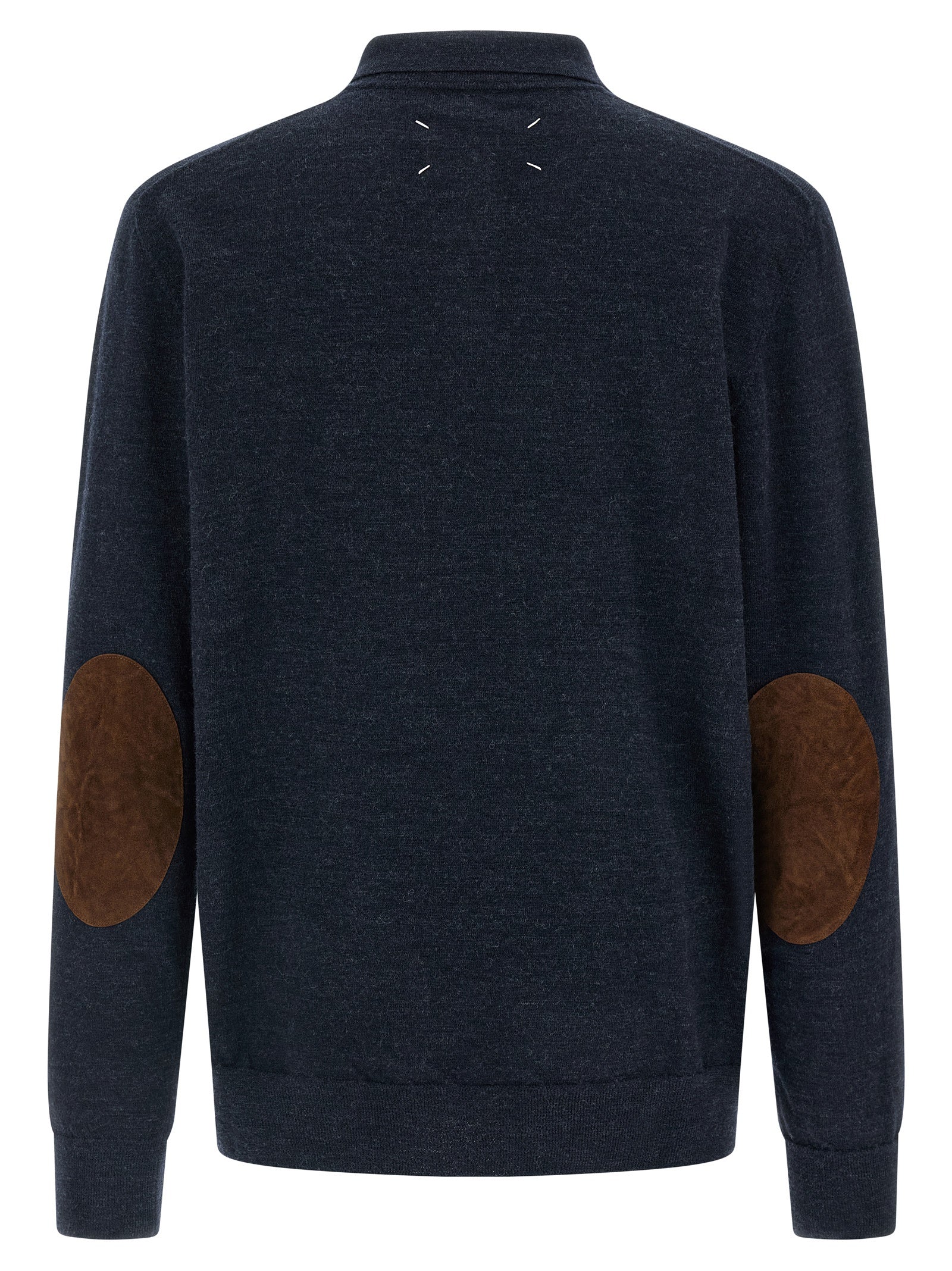 Maison Margiela Blue Wool Polo Men's Shirt