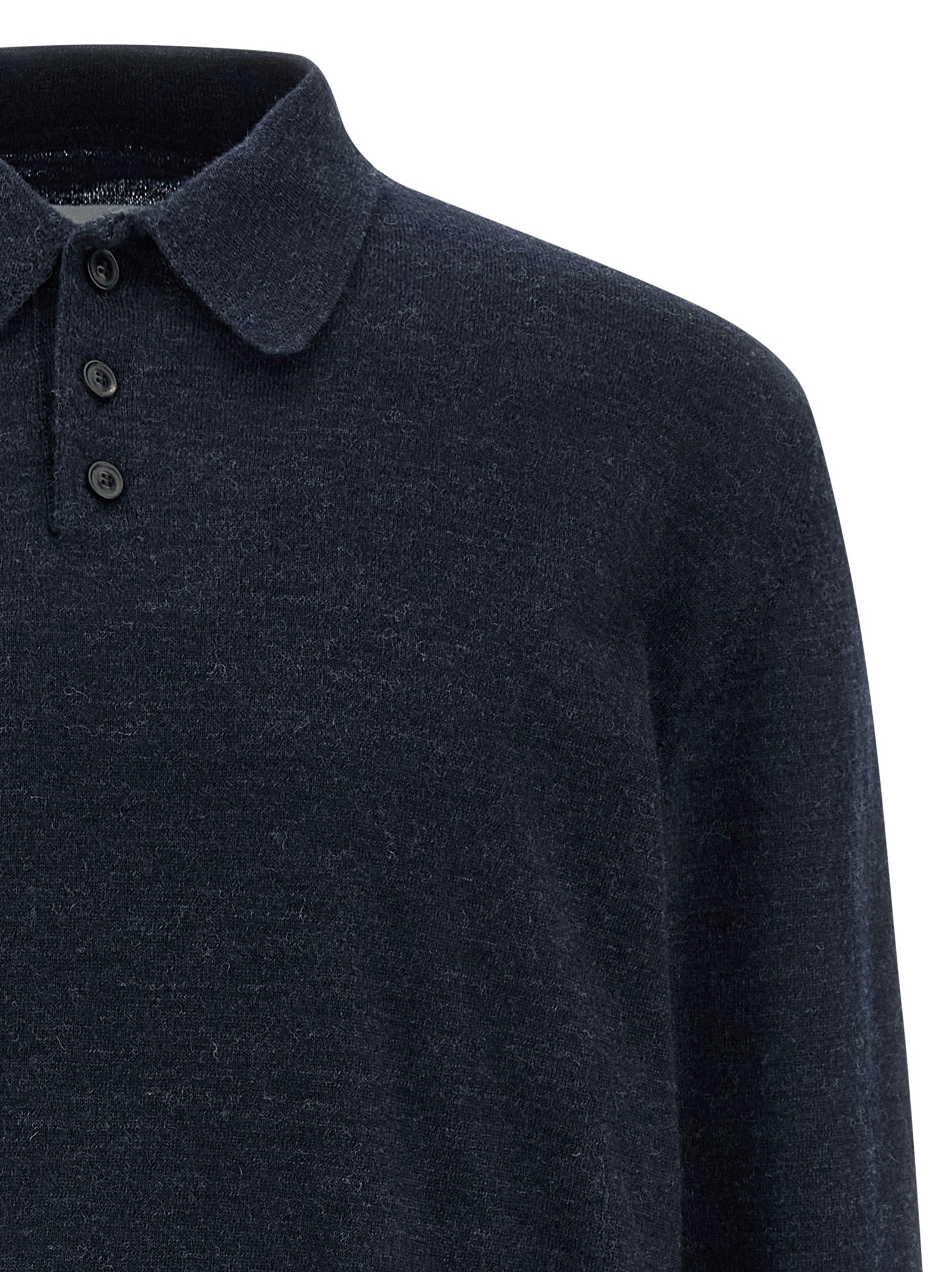 Maison Margiela Blue Wool Polo Men's Shirt