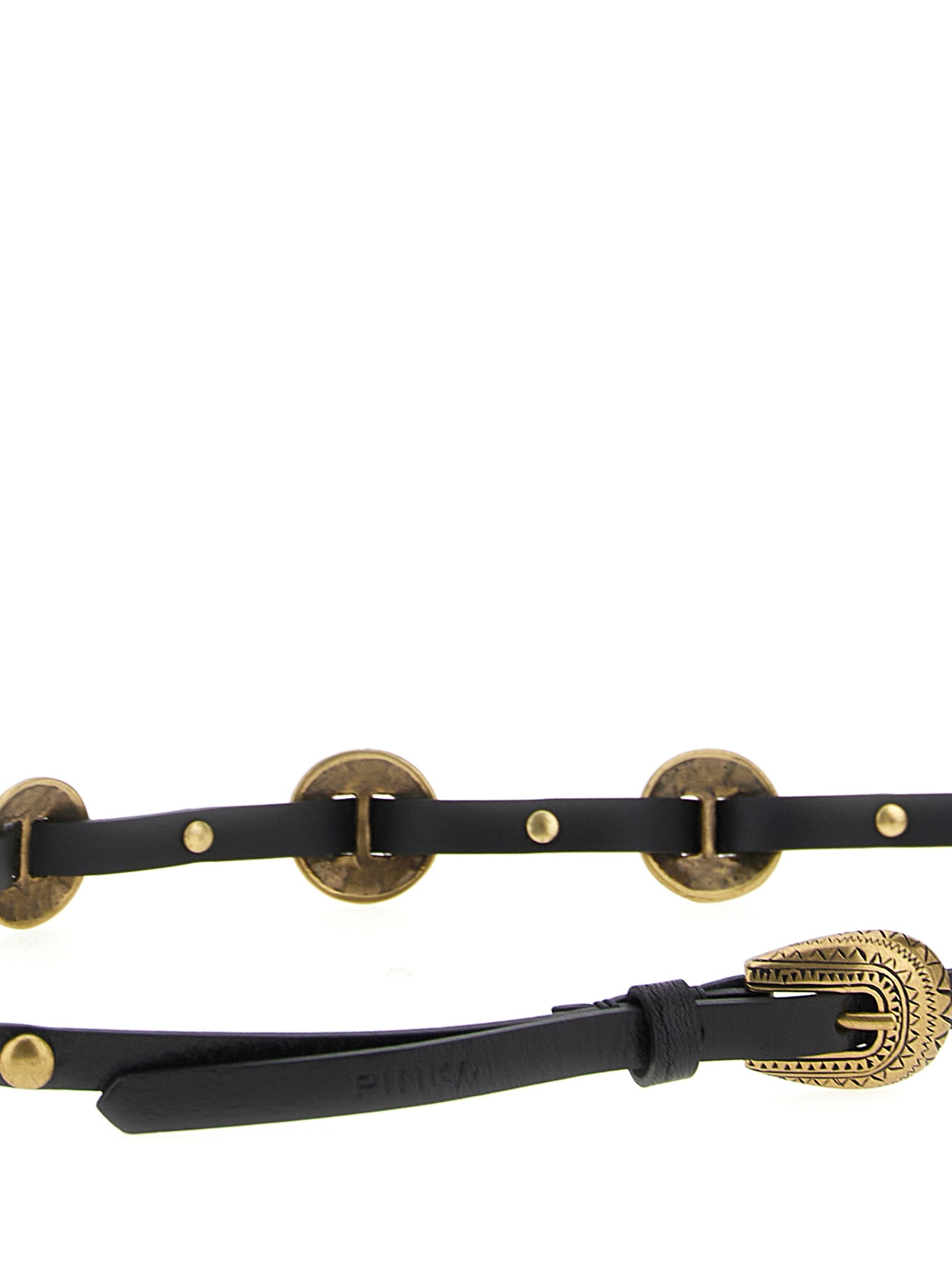 PINKO Black Calfskin Thin Women's Belt