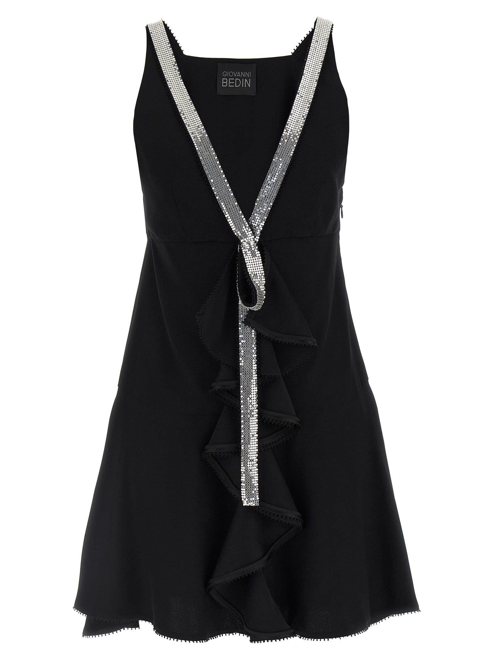 Giovanni Bedin Black Viscose Short Women's Dress