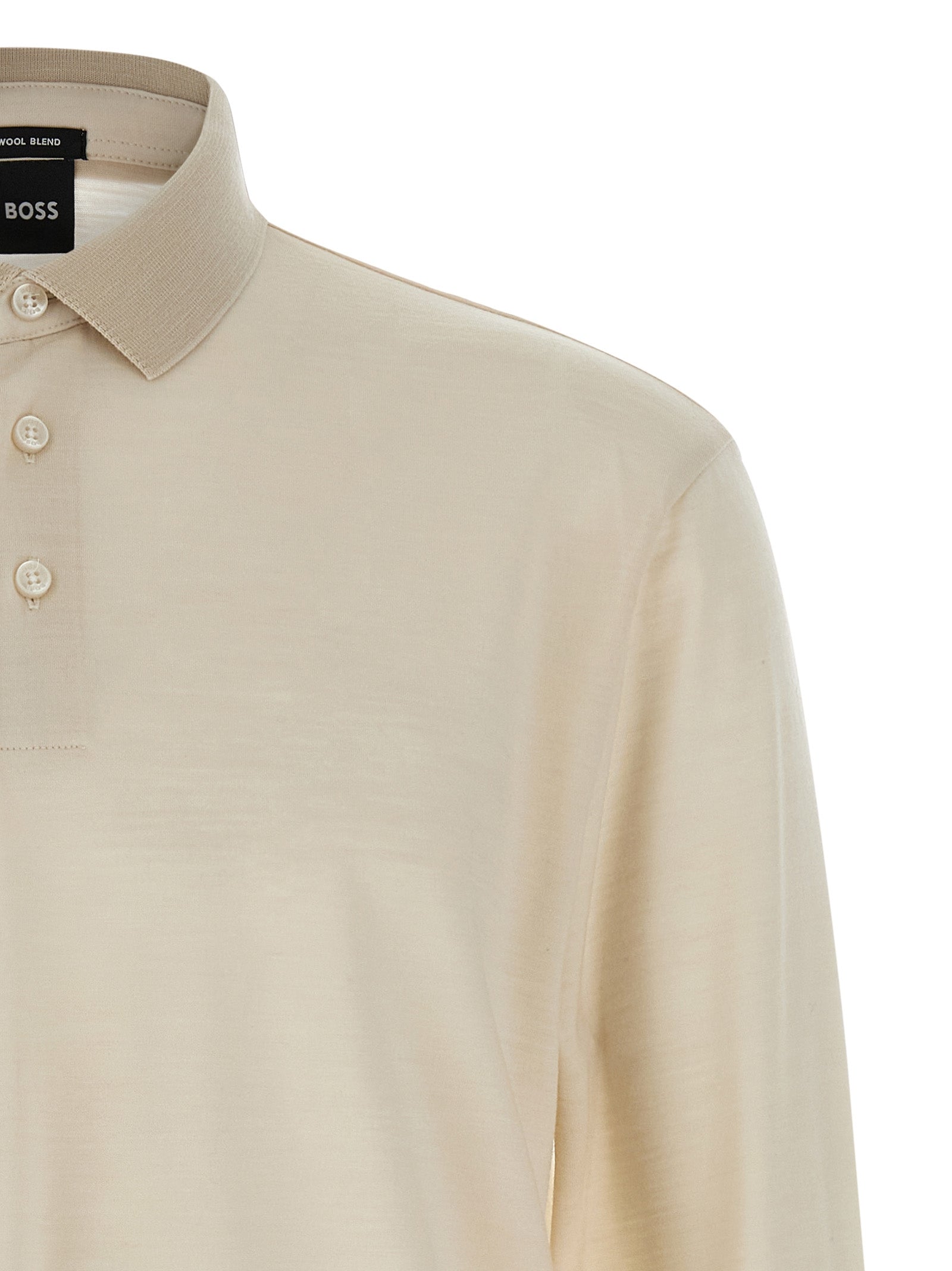 Hugo Boss Beige Wool Polo Men's Shirt
