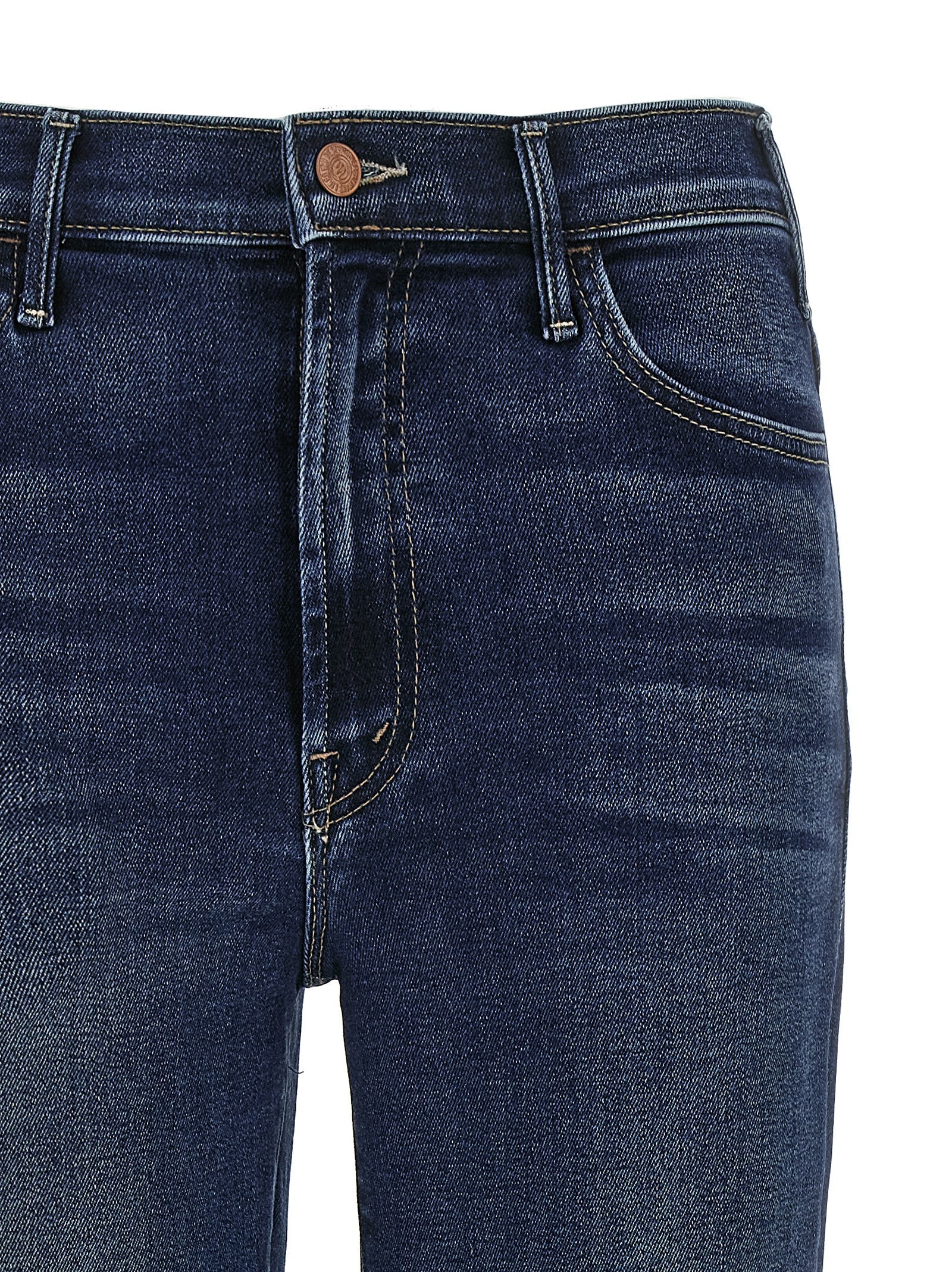 Mother Denim Blue Cotton Flared Women's Jeans