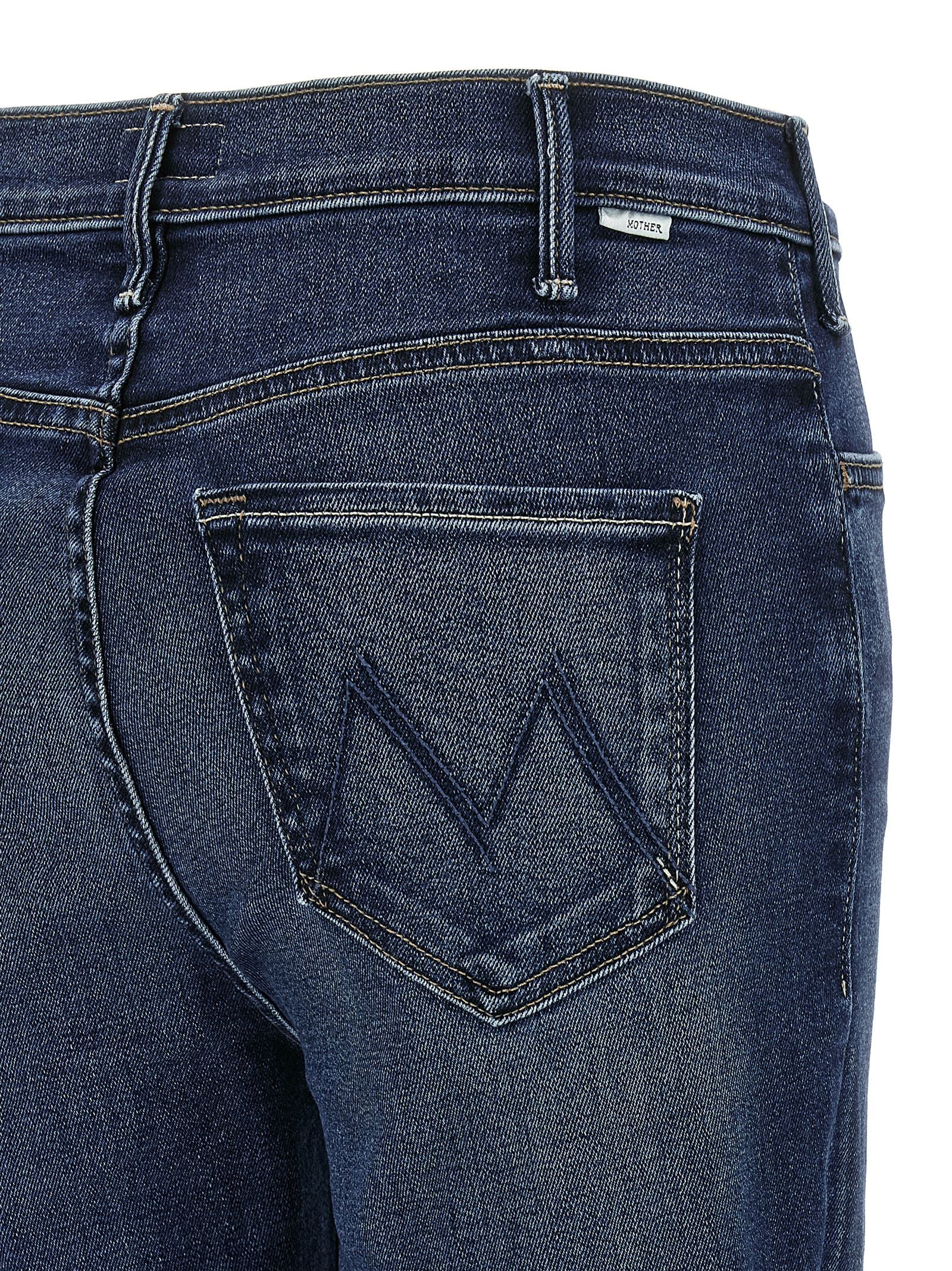 Mother Denim Blue Cotton Flared Women's Jeans