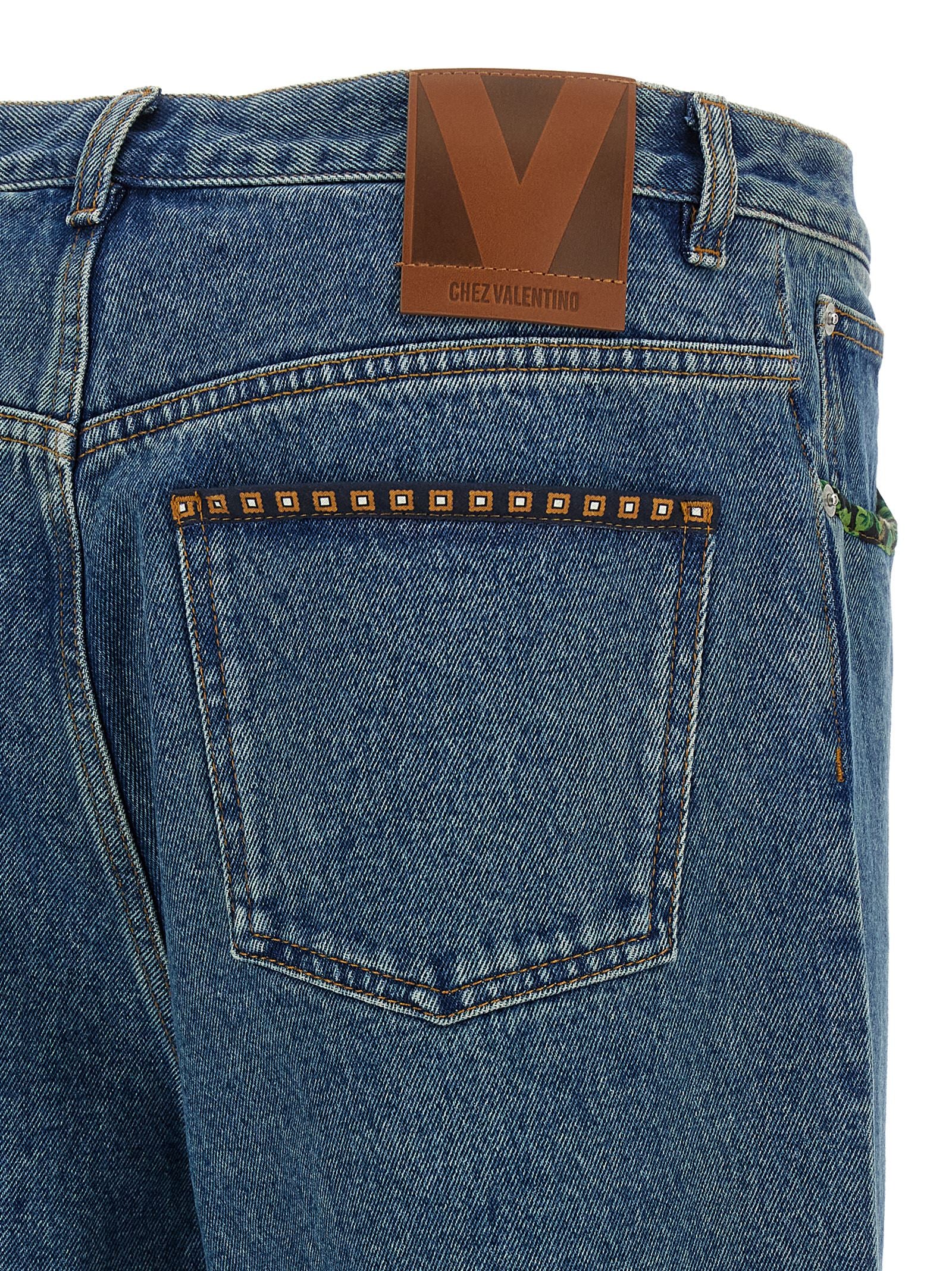 Valentino Garavani Blue Polyamide Straight-Leg Men's Jeans