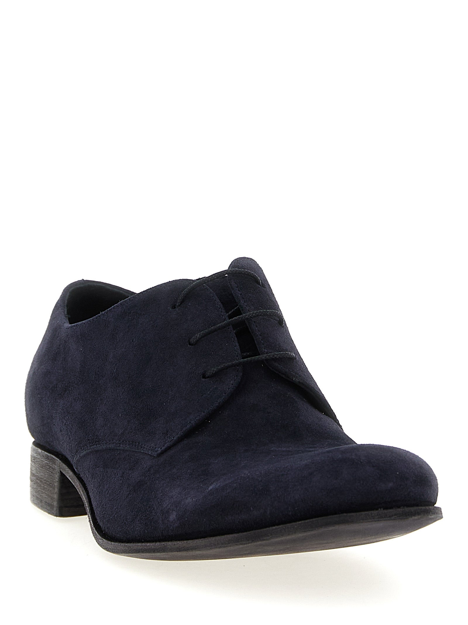 JULIAN Blue Suede Leather Oxfords And Men's Derbies