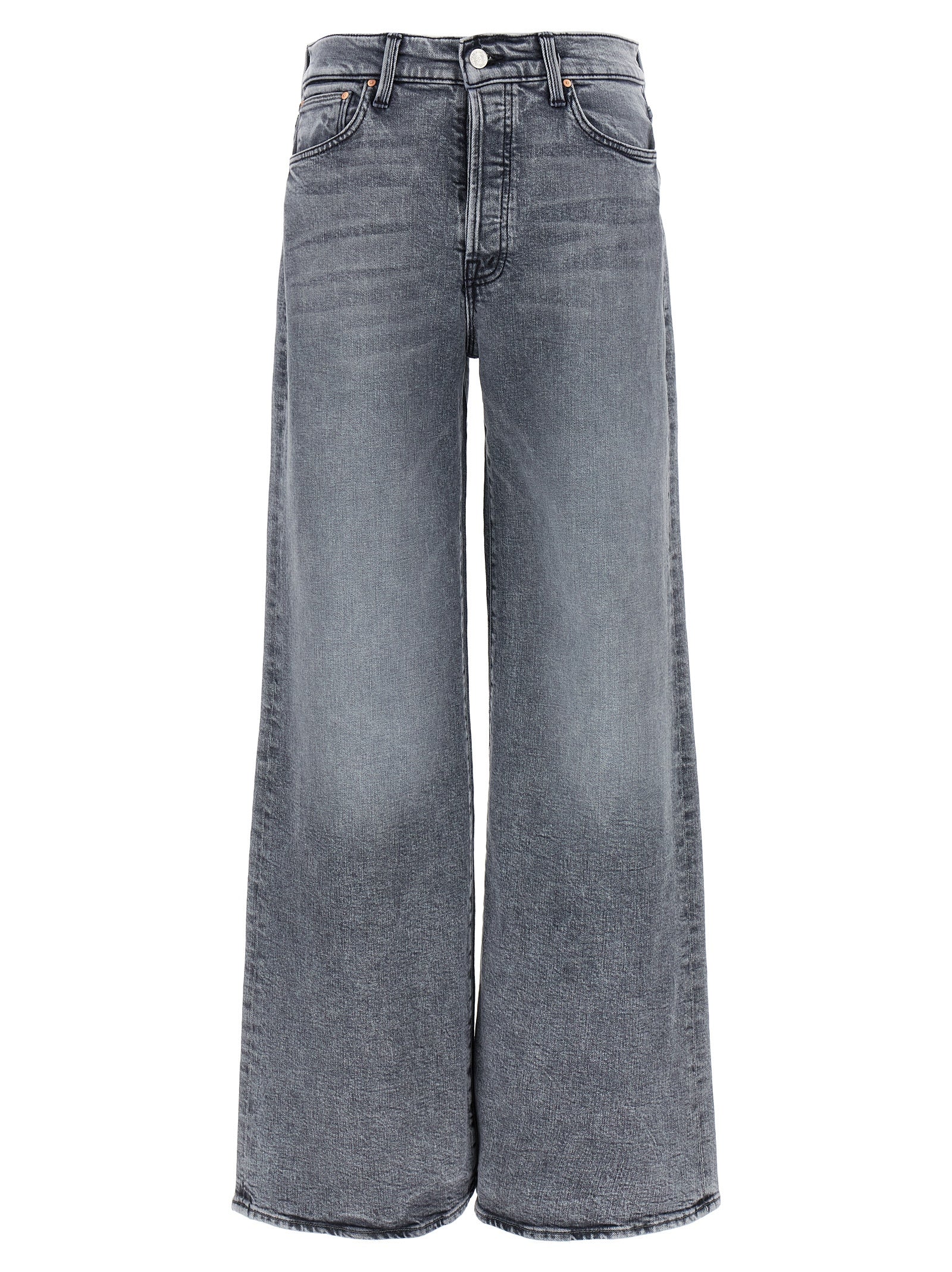 Mother Denim Gray Cotton Relaxed Fit Women's Jeans