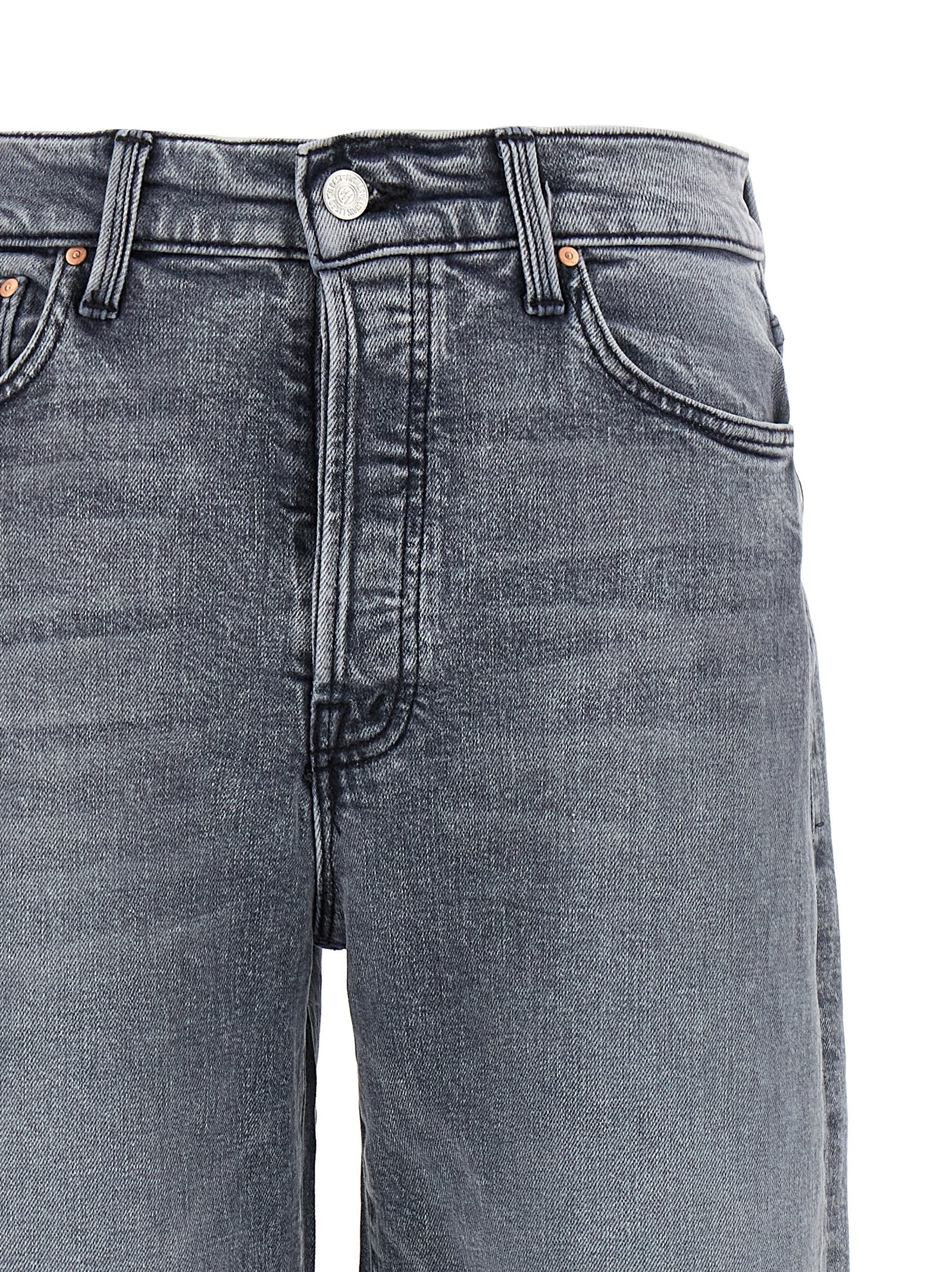 Mother Denim Gray Cotton Relaxed Fit Women's Jeans