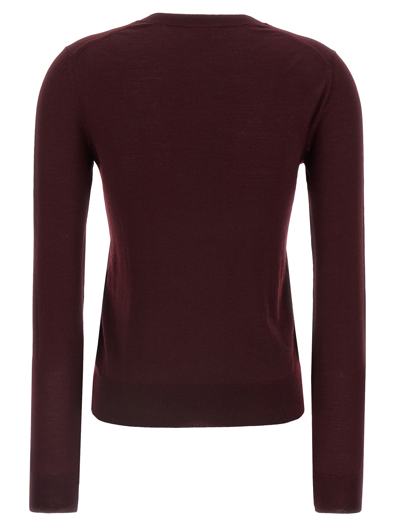 Saint Laurent Bordeaux Virgin Wool Women's Cardigan