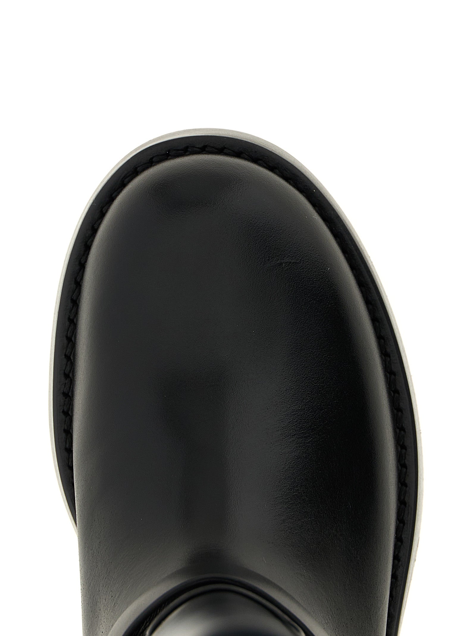 Elisabetta Franchi Black Calfskin Over The Women's Knee