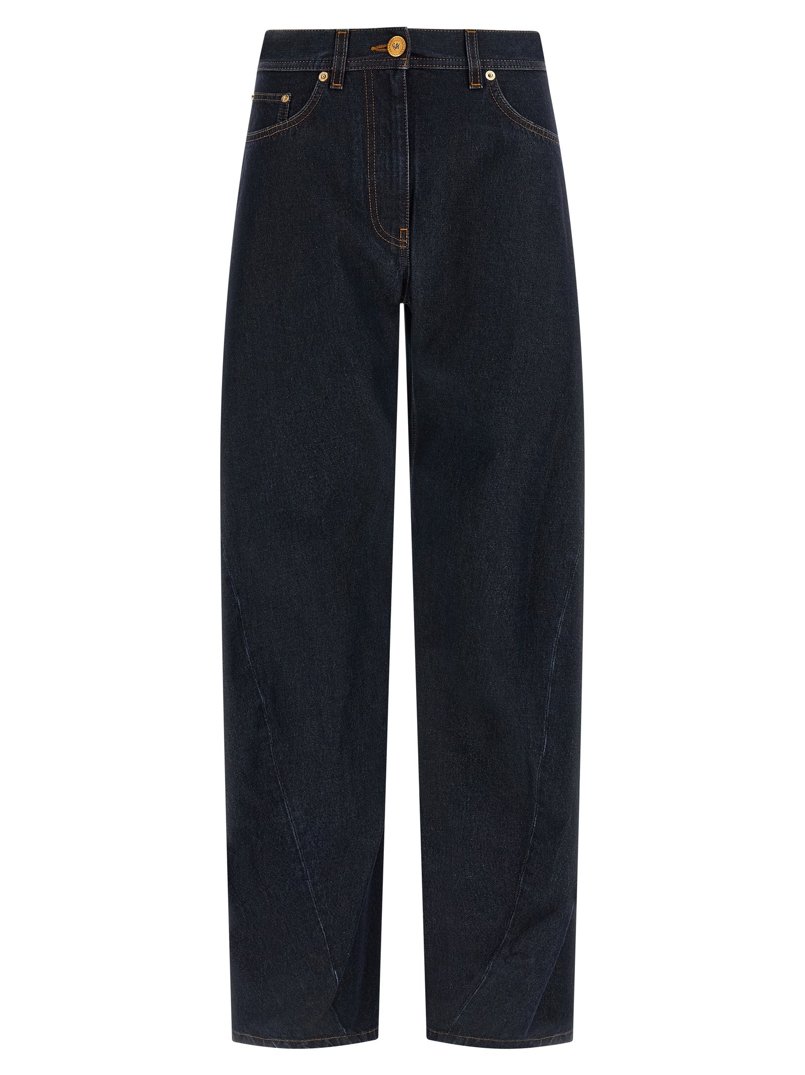 Versace Blue Cotton High-Waisted Women's Jean