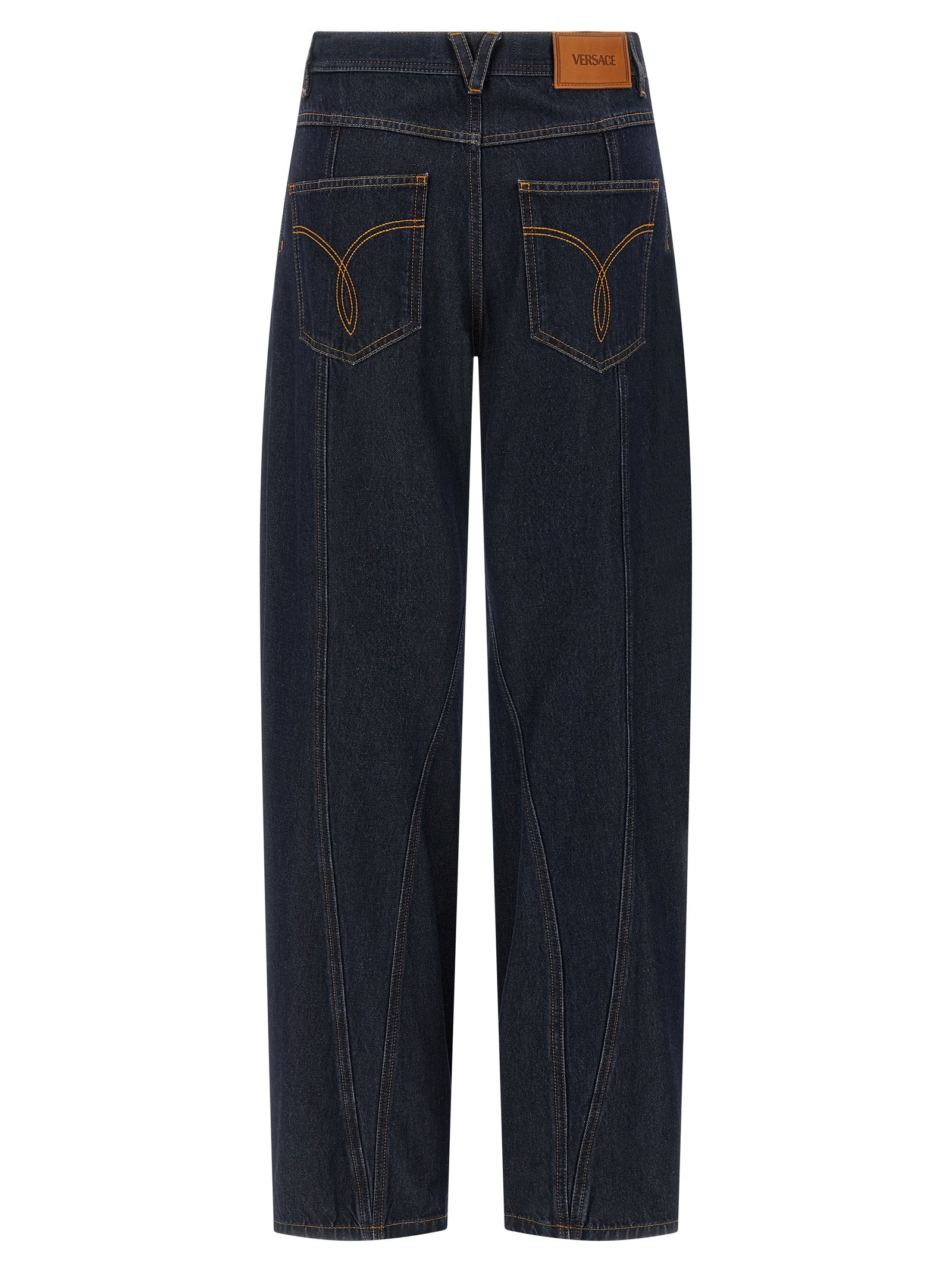 Versace Blue Cotton High-Waisted Women's Jean