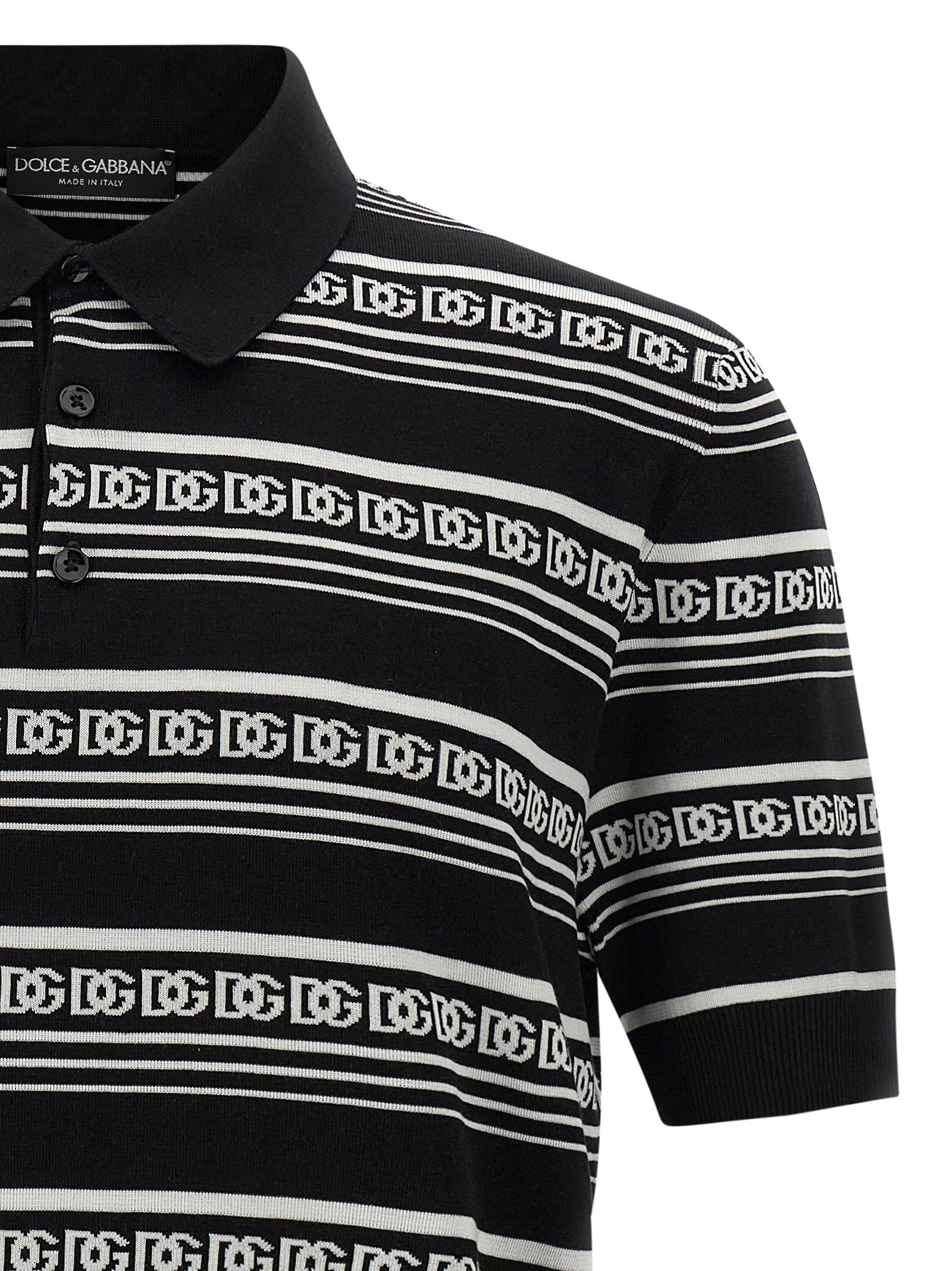 Dolce & Gabbana Bicolor Silk Polo Men's Shirt