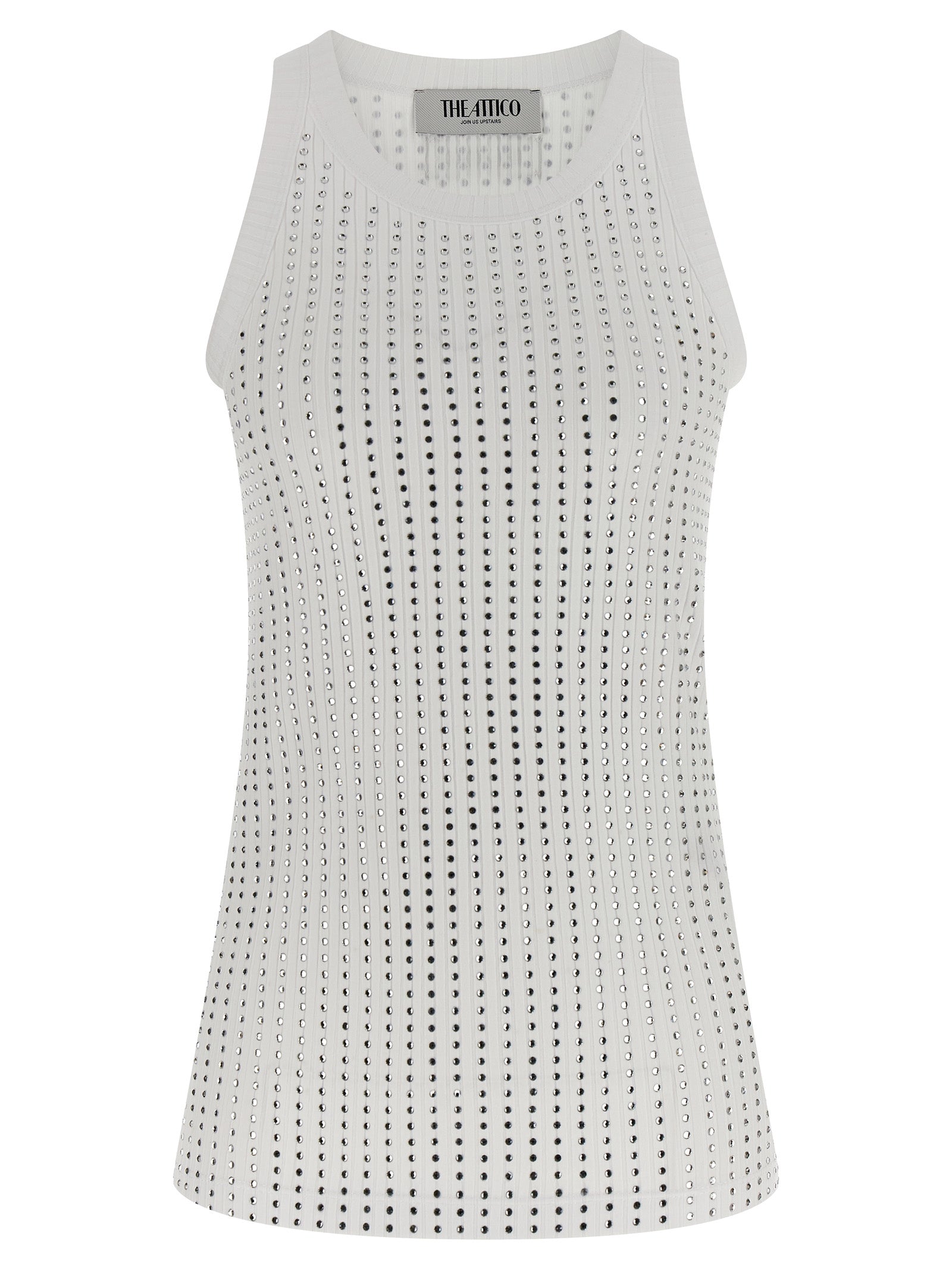 The Attico White Cotton Sleeveles Women's T-Shirt